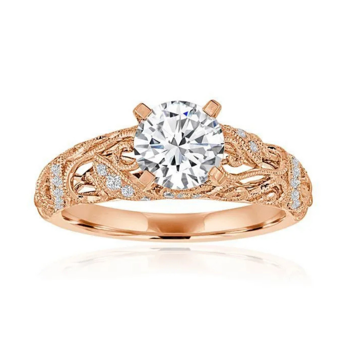 Imagine Bridal 14K White Gold Round Diamond Engagement Ring 0.17ct