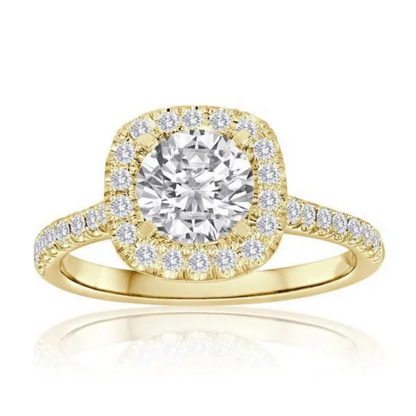 Imagine Bridal 14K White Gold Cushion Diamond Engagement Ring 0.38ct