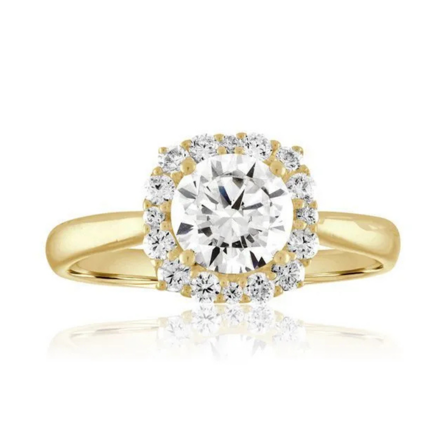 Imagine Bridal 14K White Gold Cushion Diamond Engagement Ring 0.38ct