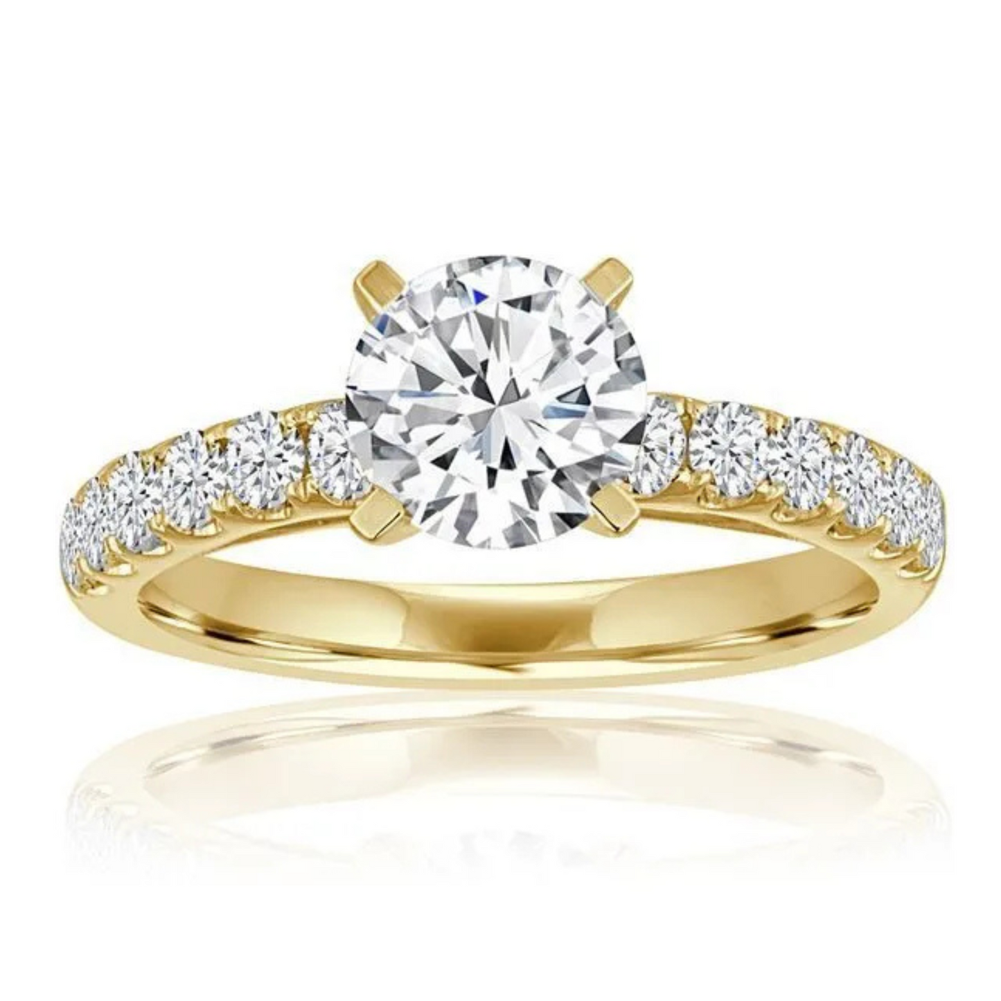 Imagine Bridal 14K White Gold Round Diamond Engagement Ring 0.50ct