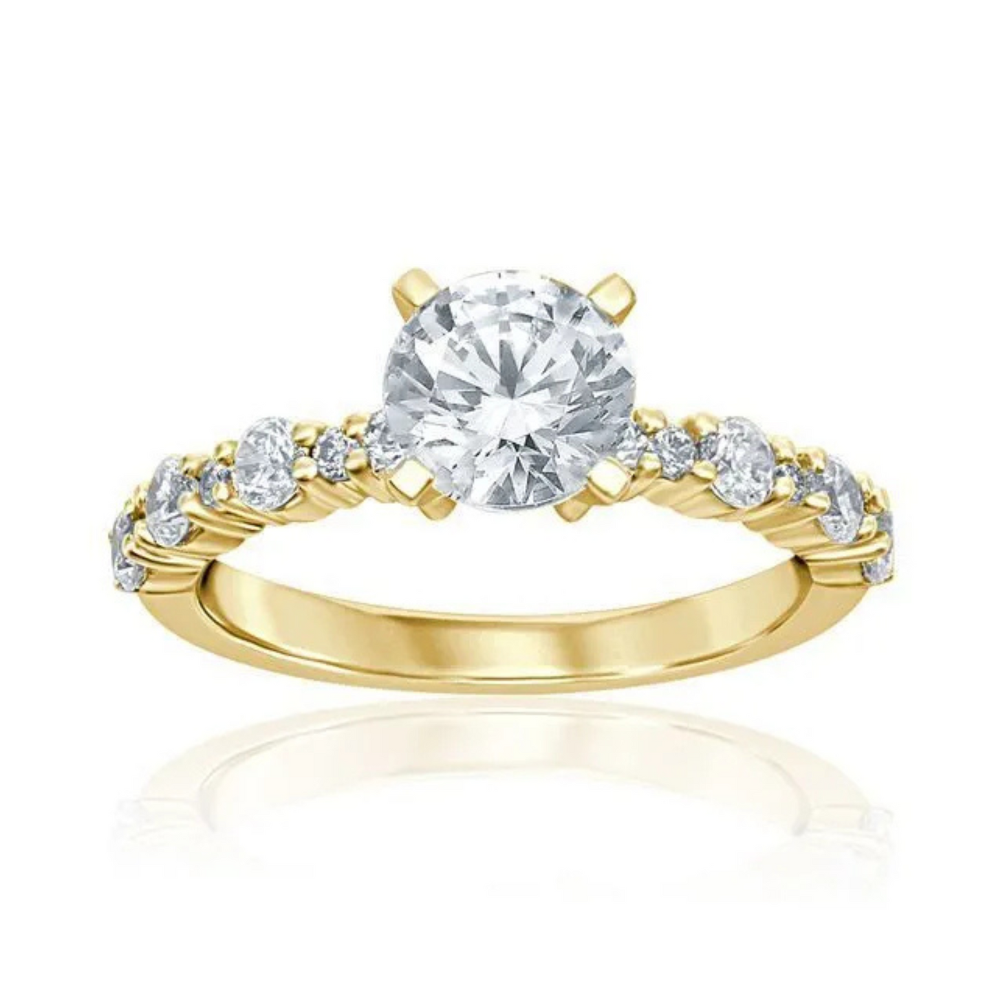 Imagine Bridal 14K White Gold Round Diamond Engagement Ring 0.60ct