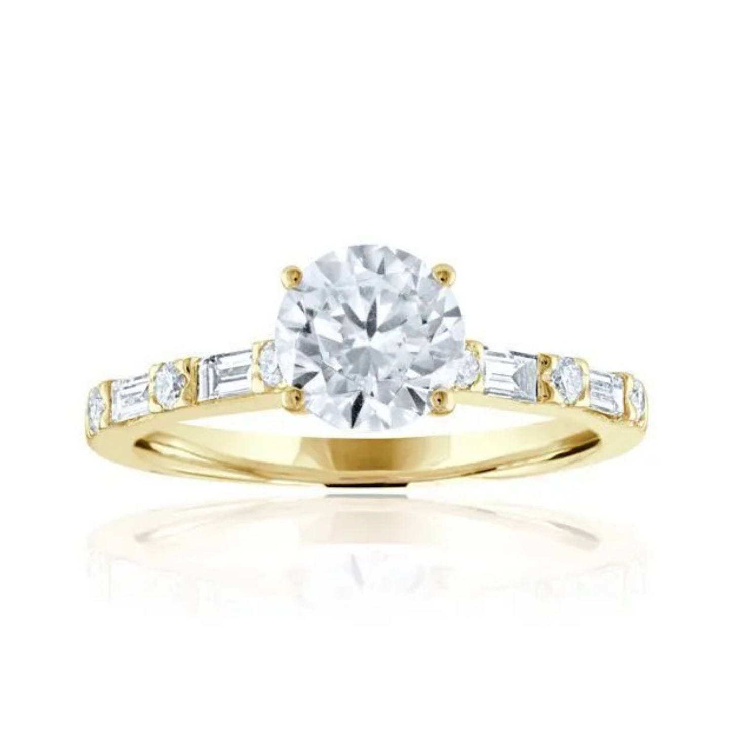 Imagine Bridal 14K White Gold Baguette Diamond Engagement Ring 0.20ct