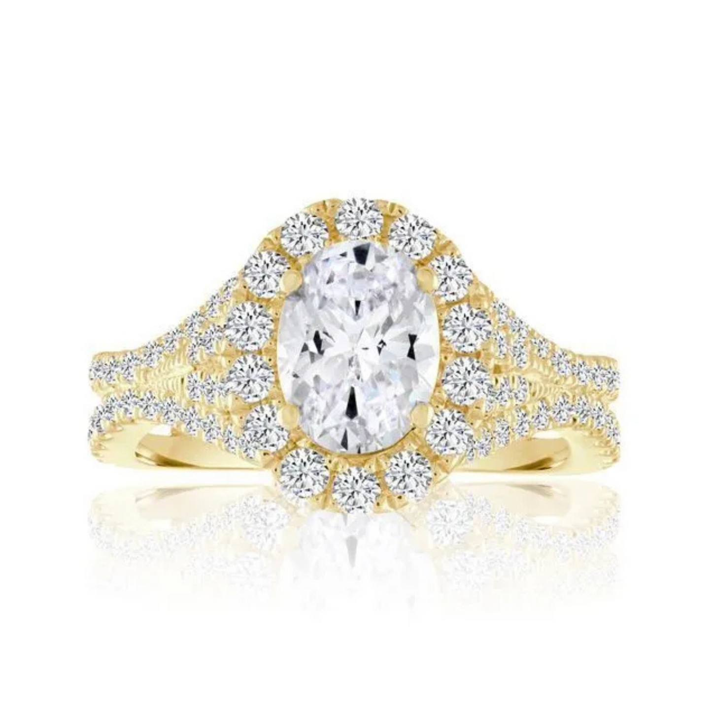 Imagine Bridal 14K White Gold Oval Diamond Engagement Ring 0.10ct