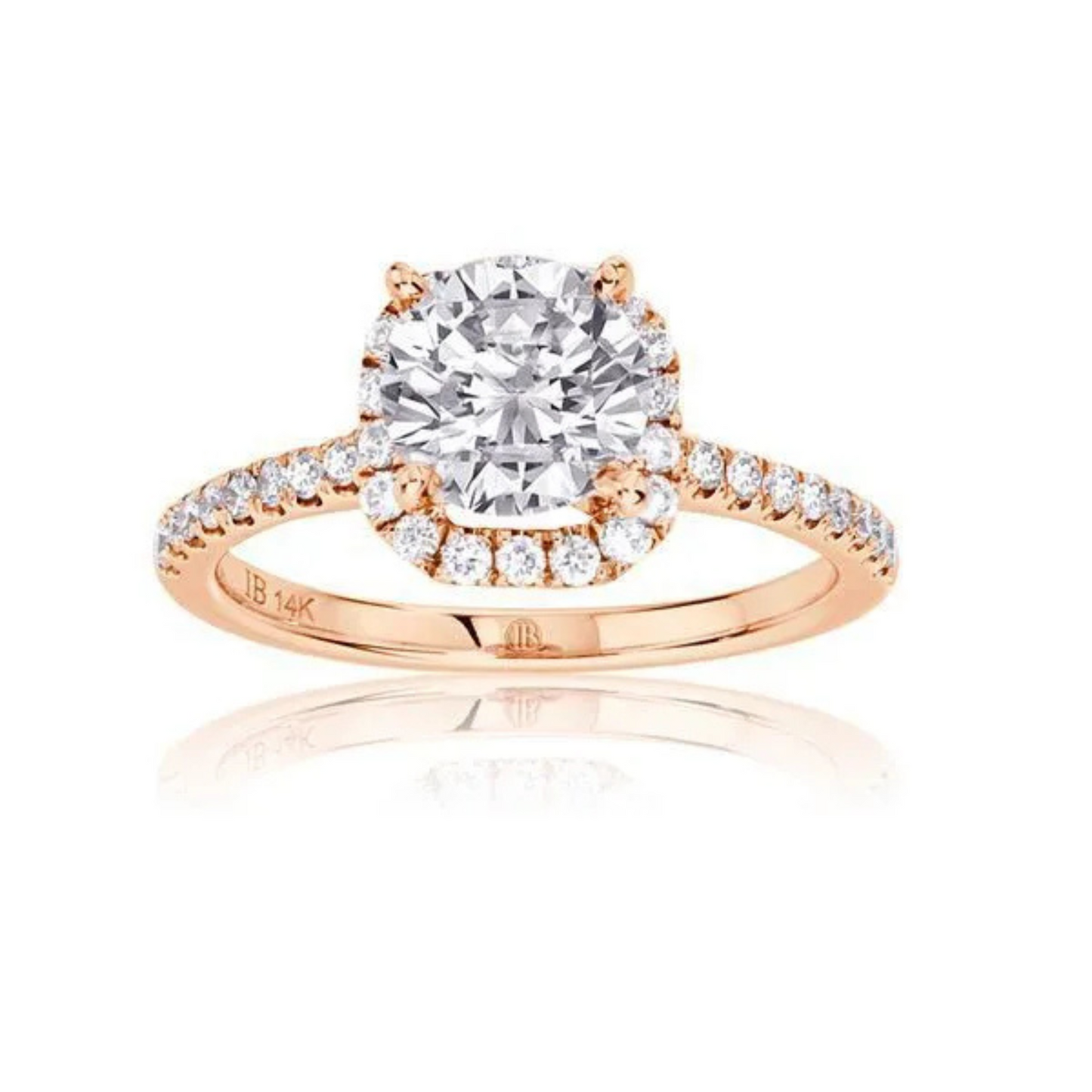 Imagine Bridal 14K Yellow Gold Round Diamond Engagement Ring 0.38ct