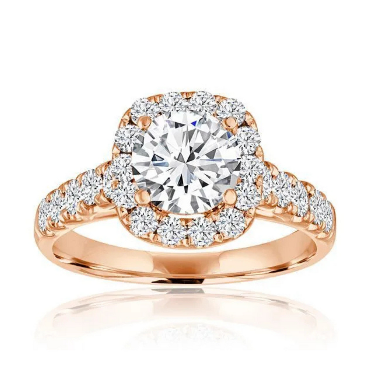 Imagine Bridal 14K White Gold Cushion Diamond Engagement Ring 0.75ct