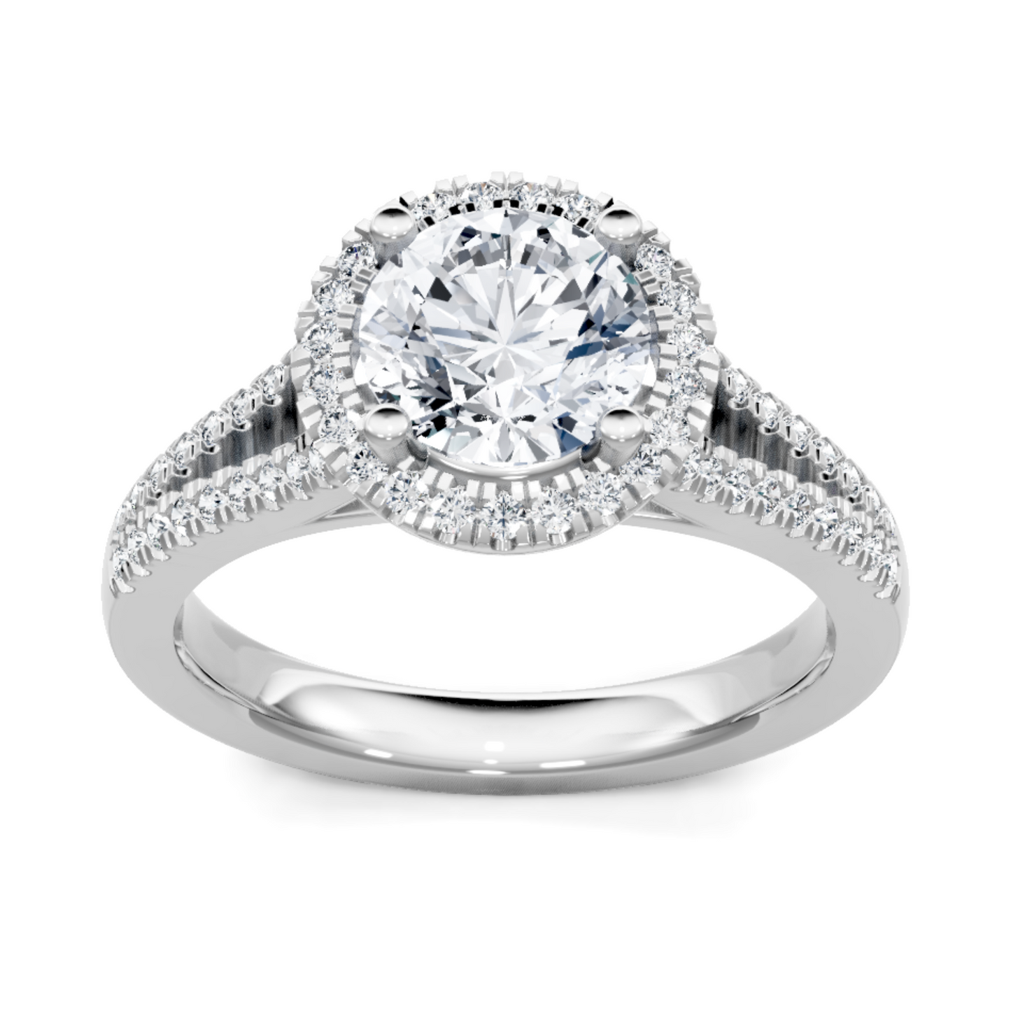 Imagine Bridal 14K White Gold Round Diamond Engagement Ring 0.25ct