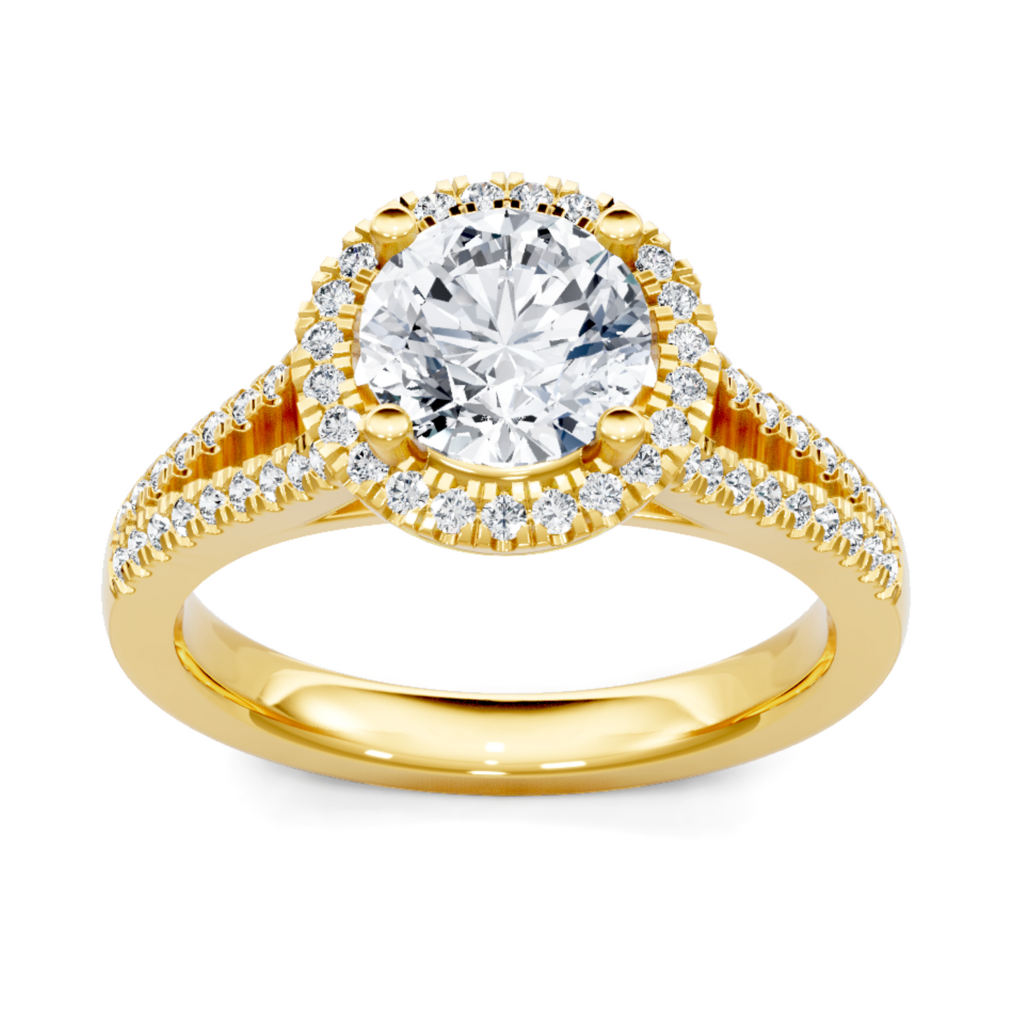 Imagine Bridal 14K Yellow Gold Round Diamond Engagement Ring 0.25ct