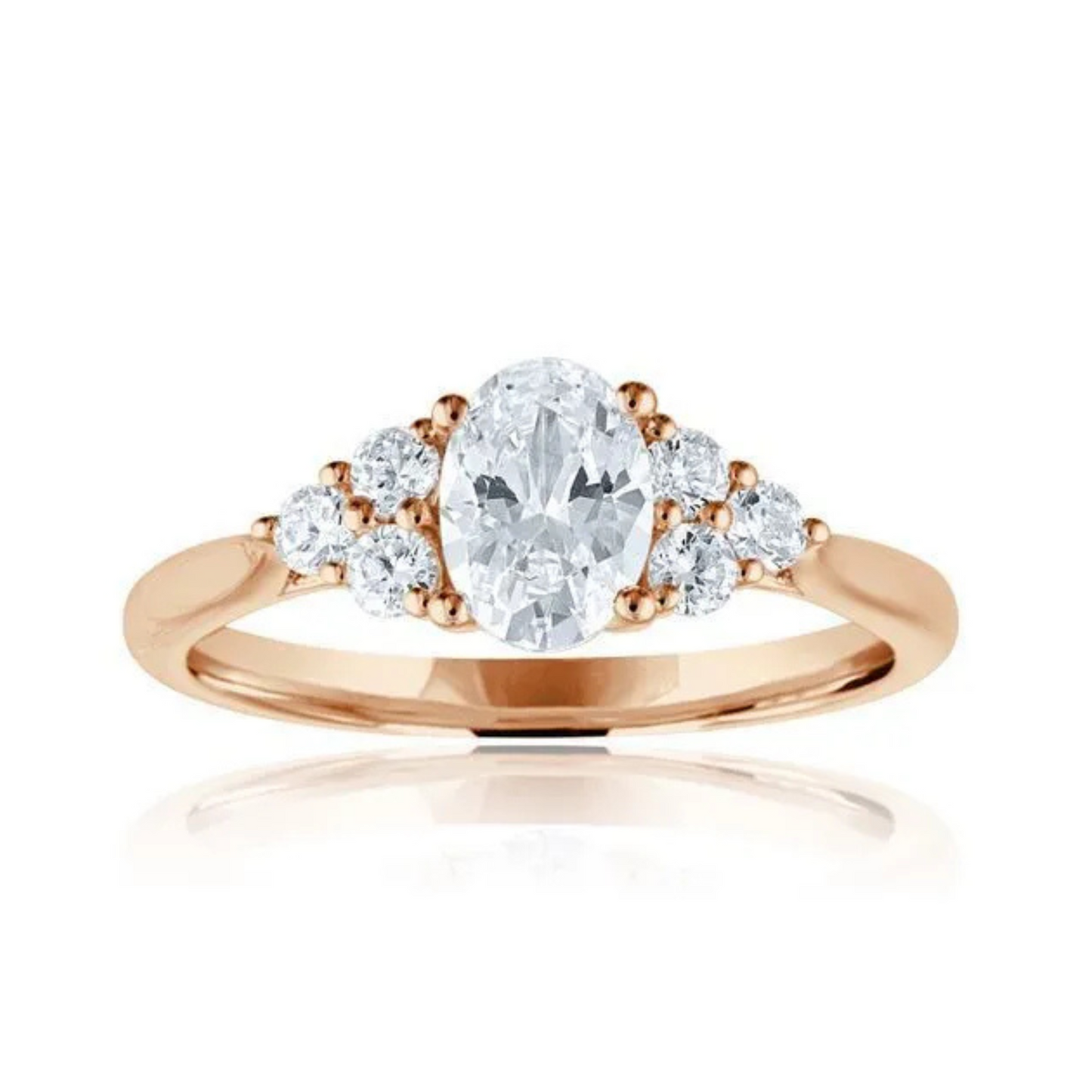 Imagine Bridal 14K White Gold Oval Diamond Engagement Ring 0.25ct