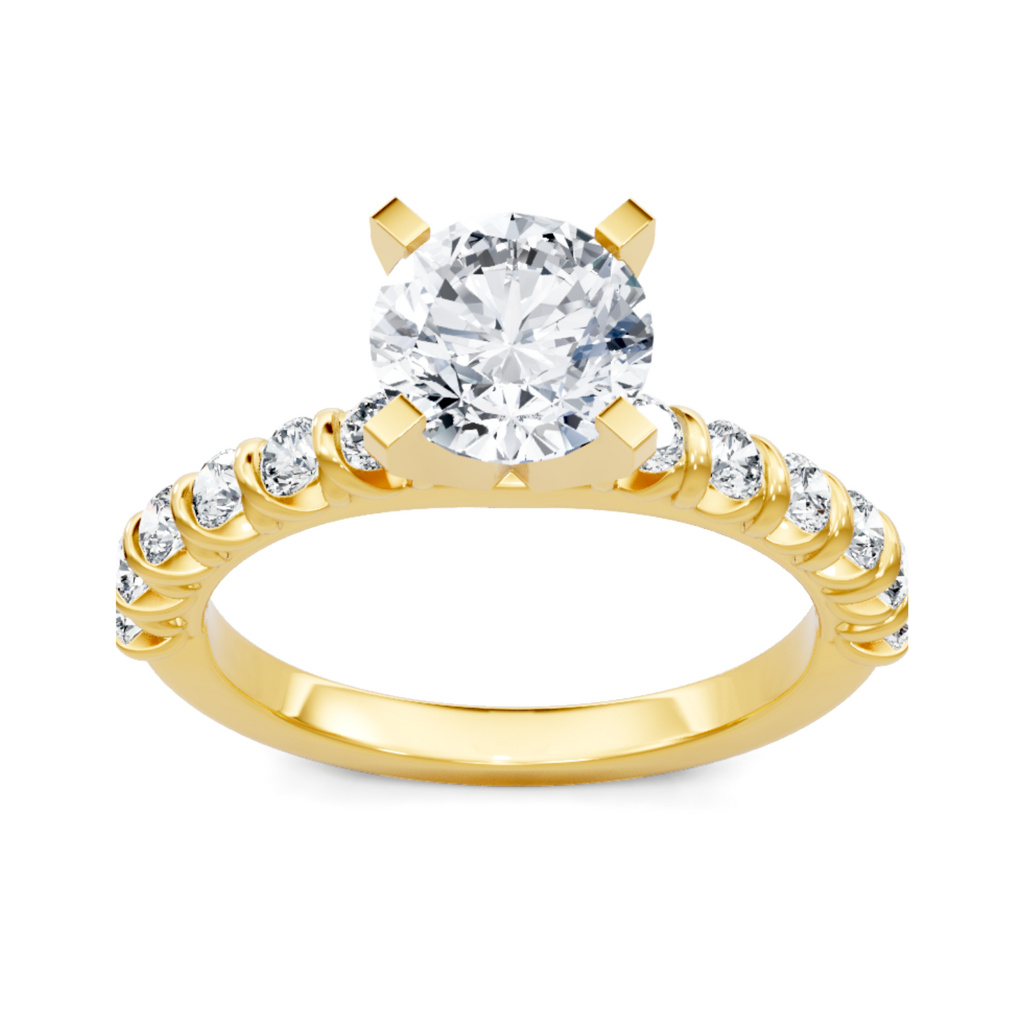 Imagine Bridal 14K Yellow Gold Round Diamond Engagement Ring 0.50ct