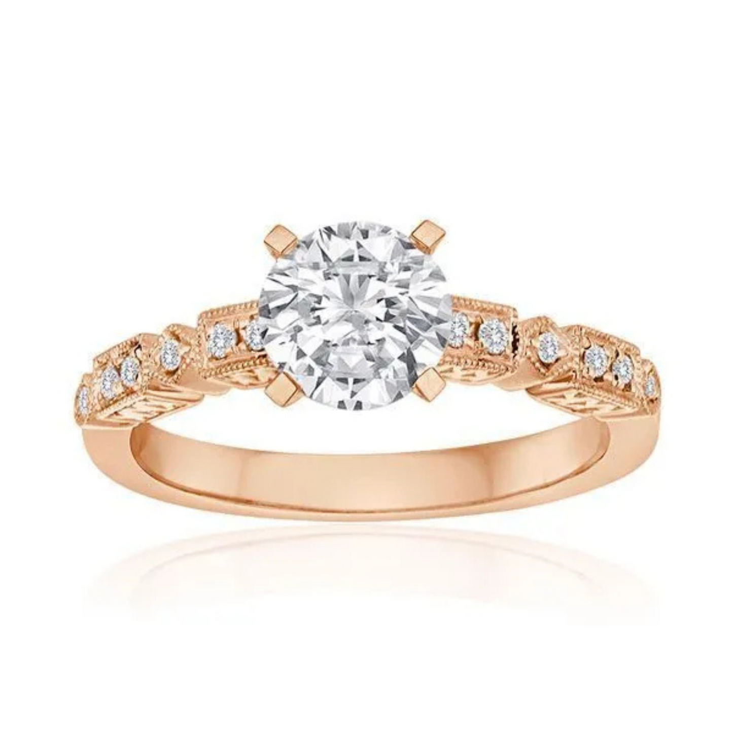 Imagine Bridal 14K White Gold Round Diamond Engagement Ring 0.10ct