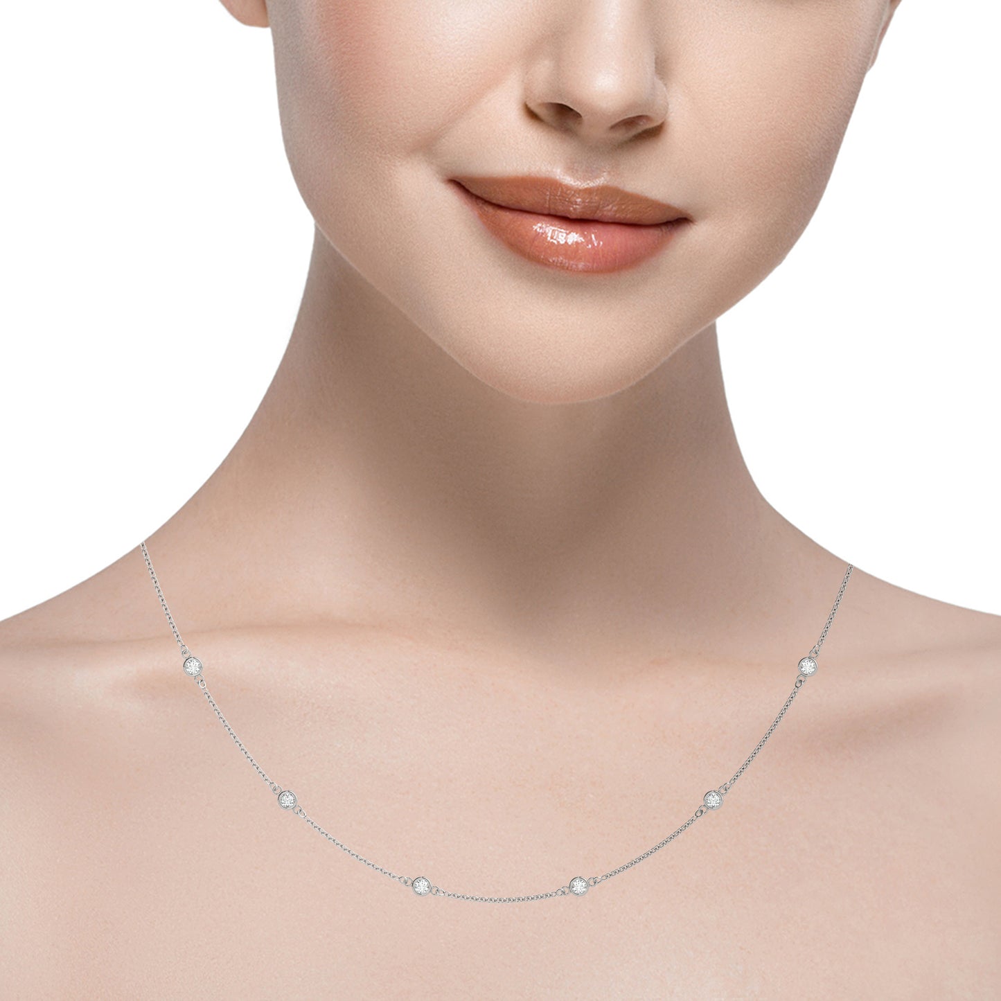 .030 (1.1mm) Dia Station Necklace - View 2