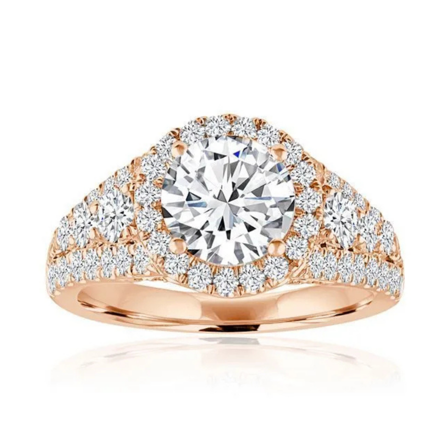 Imagine Bridal 14K Rose Gold Round Diamond Engagement Ring 1.20ct