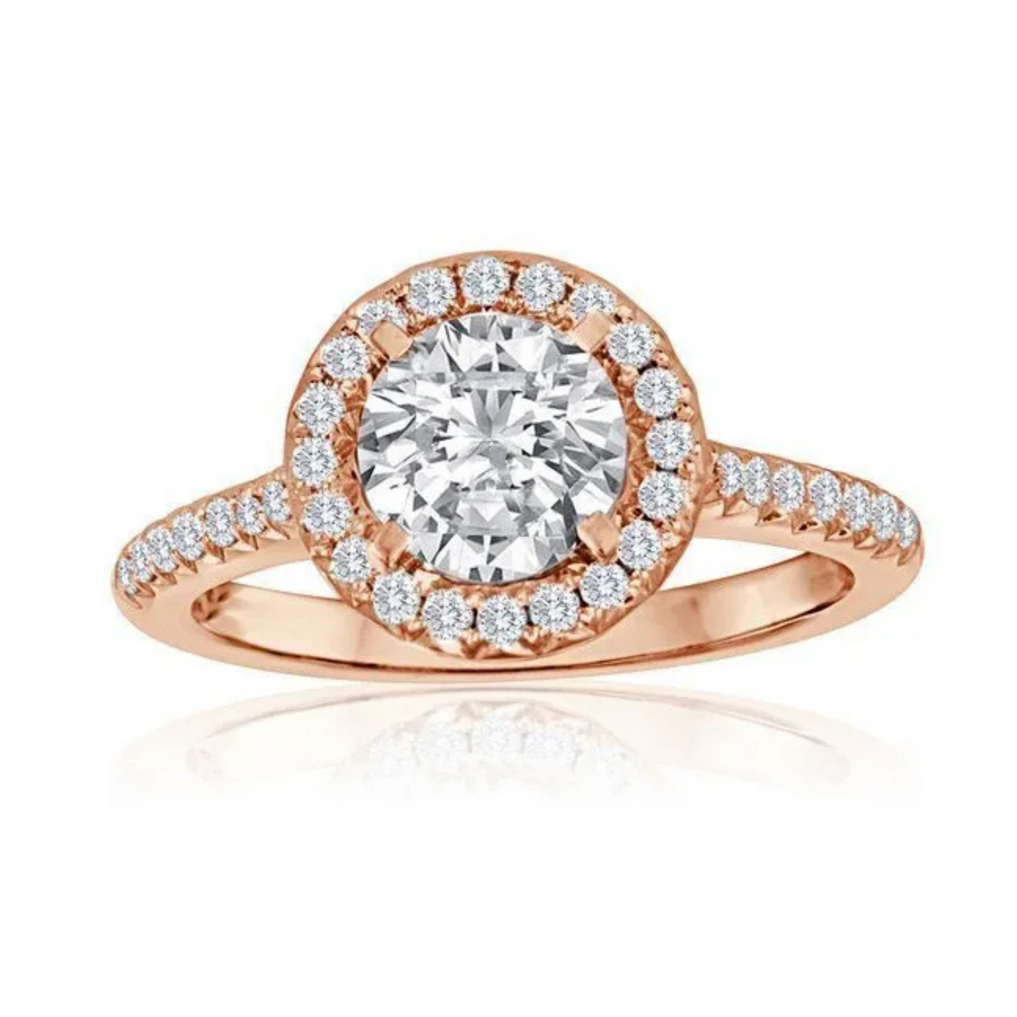 Imagine Bridal 14K Rose Gold Round Diamond Engagement Ring 0.33ct