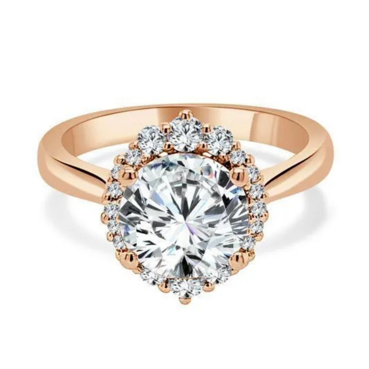 Imagine Bridal 14K Rose Gold Round Diamond Engagement Ring 0.25ct