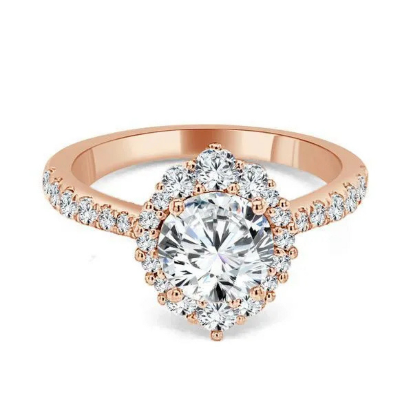 Imagine Bridal 14K Rose Gold Round Diamond Engagement Ring 0.50ct