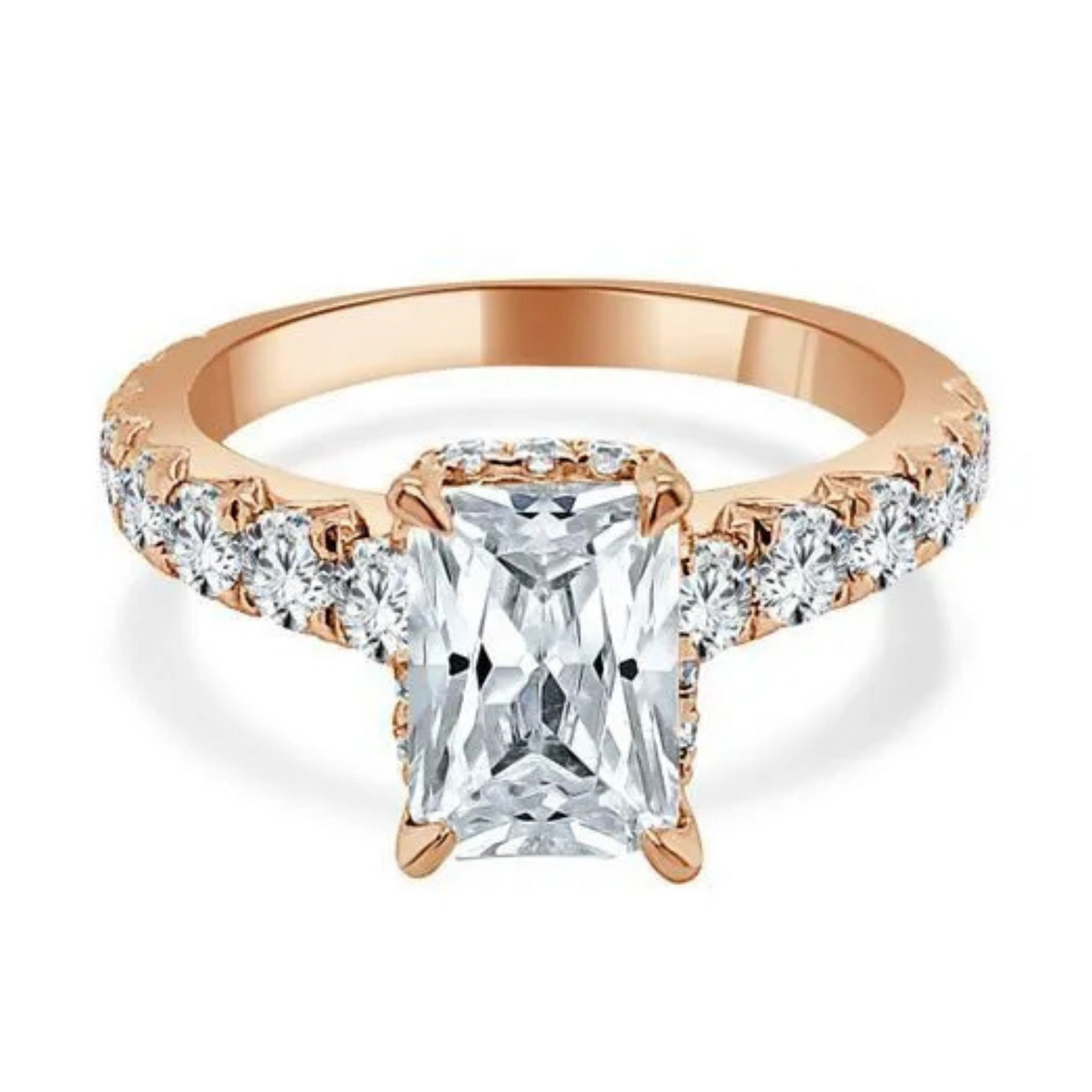 Imagine Bridal 14K Rose Gold Round Diamond Engagement Ring 1.25ct