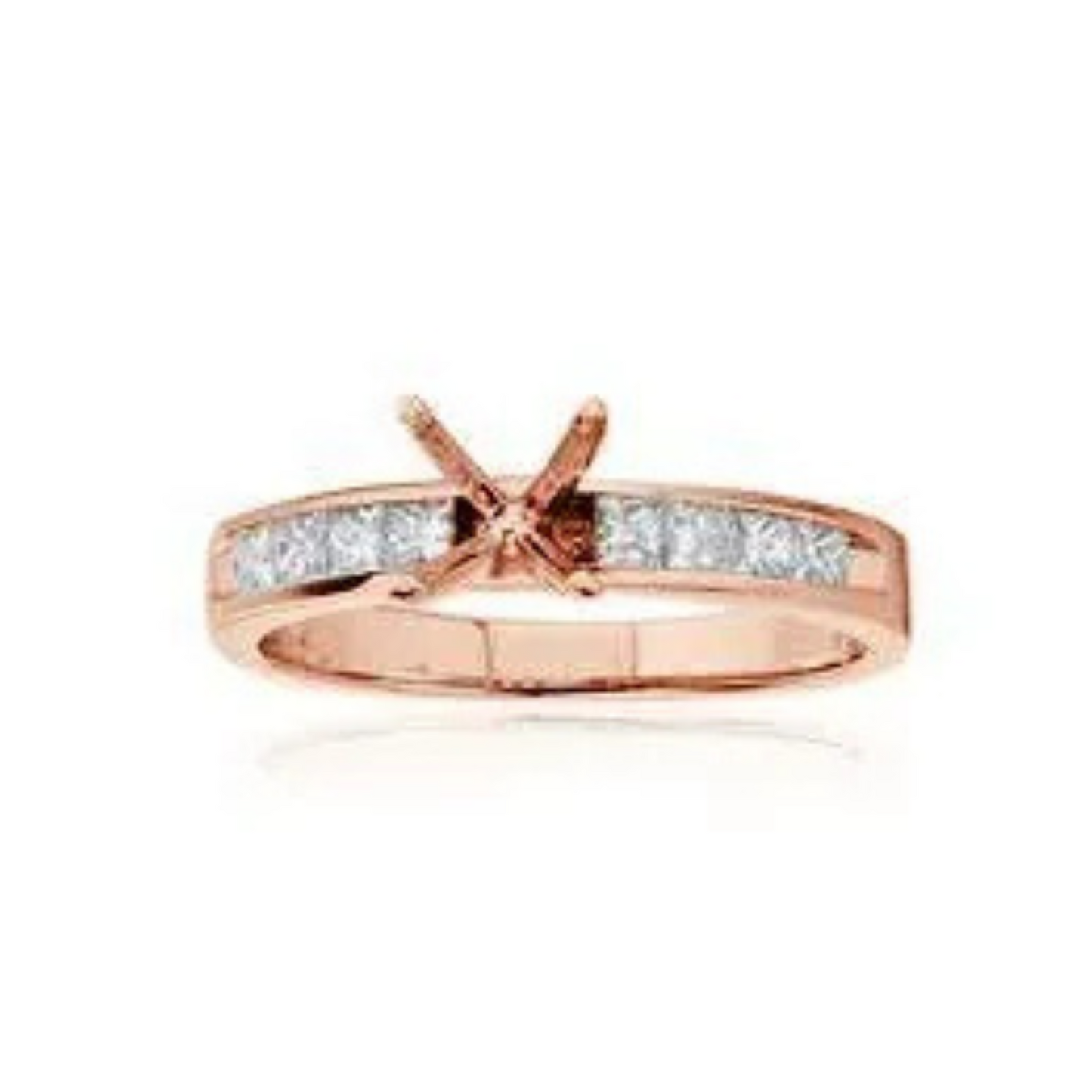 Imagine Bridal 14K Rose Gold Round Diamond Engagement Ring 1.00ct