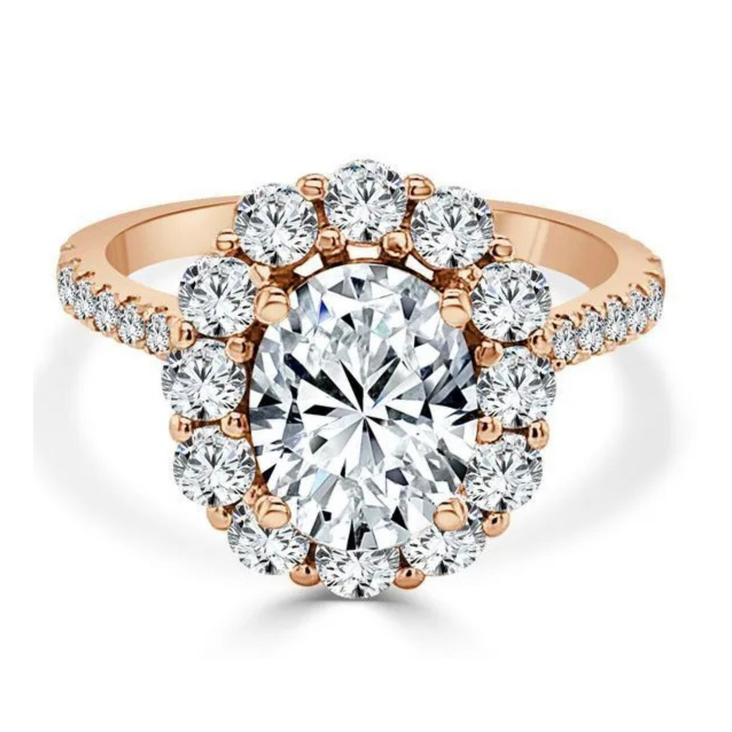 Imagine Bridal 14K Rose Gold Oval Diamond Engagement Ring 1.00ct