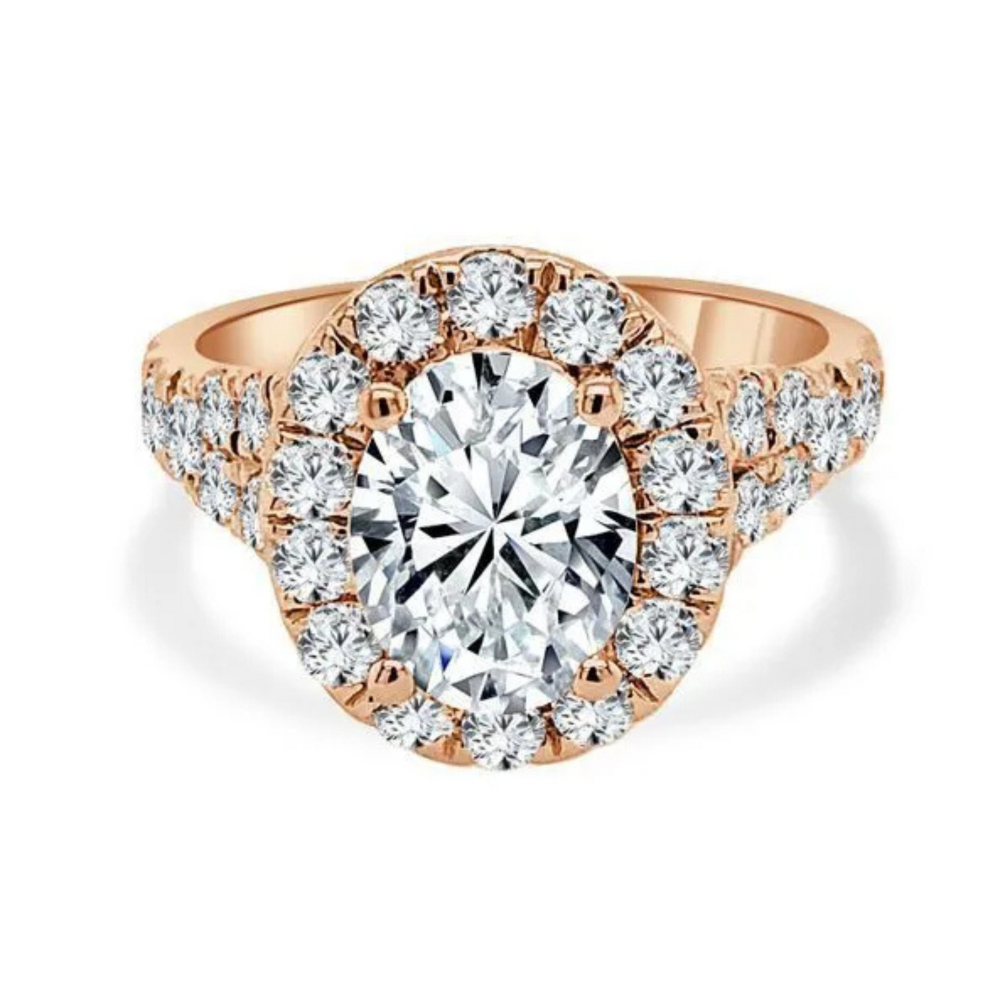 Imagine Bridal 14K Rose Gold Oval Diamond Engagement Ring 1.25ct