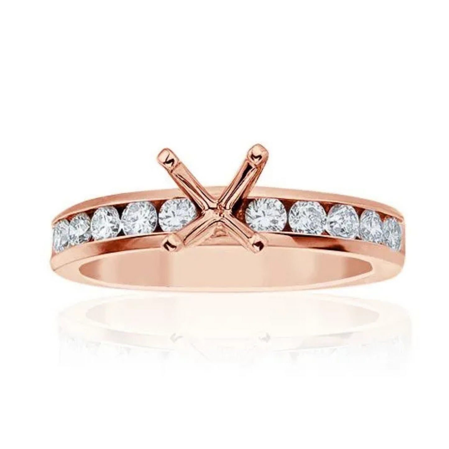 Imagine Bridal 14K Rose Gold Round Diamond Engagement Ring 0.50ct