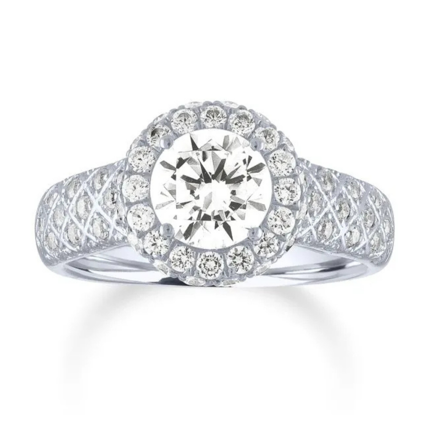 Imagine Bridal 14K White Gold Round Diamond Engagement Ring 0.75ct