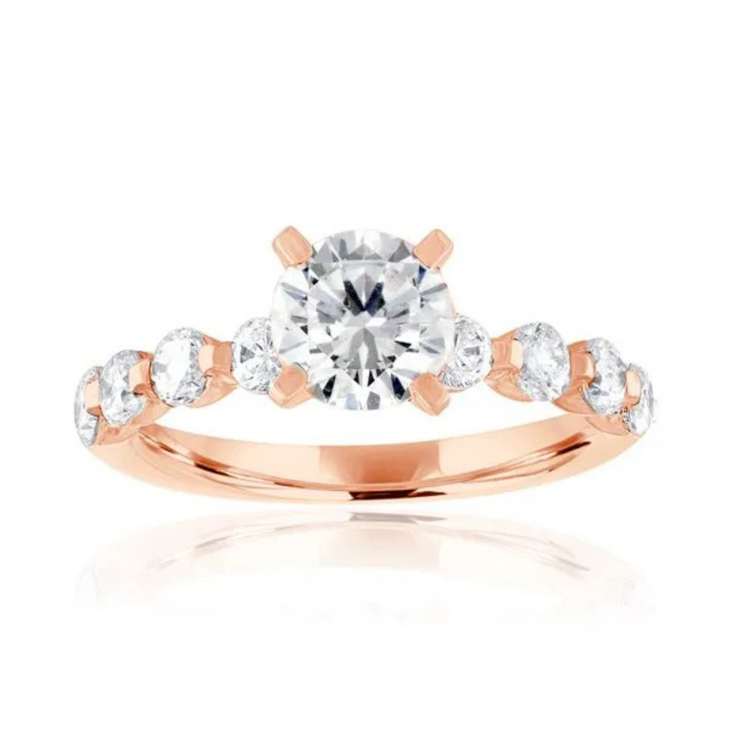 Imagine Bridal 14K Rose Gold Round Diamond Engagement Ring 1.00ct