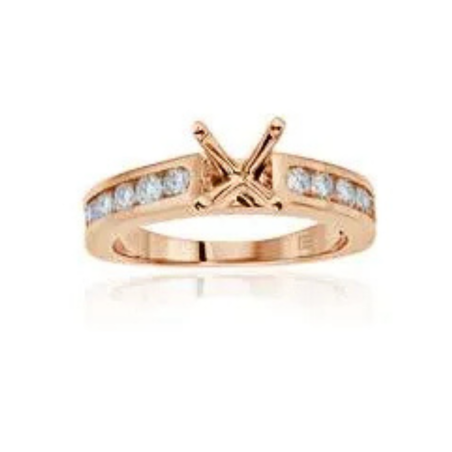 Imagine Bridal 14K Rose Gold Round Diamond Engagement Ring 0.17ct
