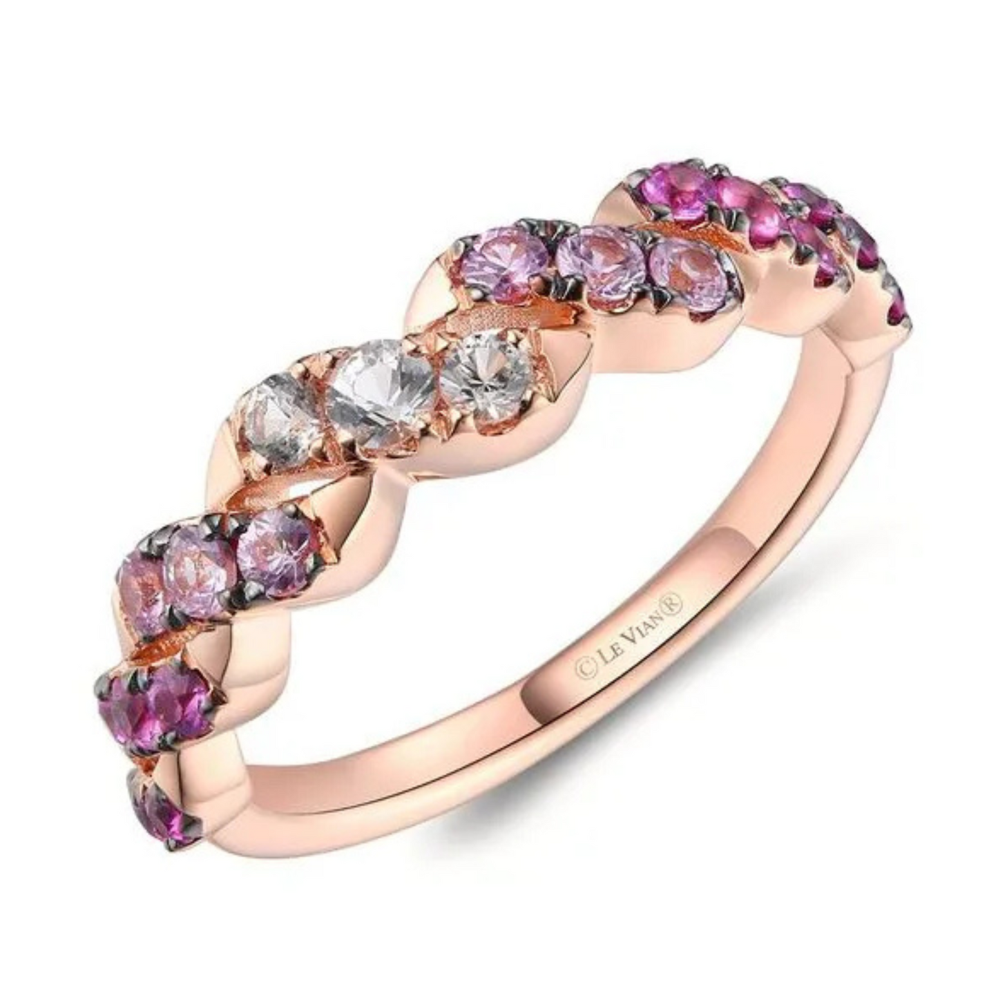 Le Vian 14K Strawberry Gold Pink & White Sapphire Ombre Ring 0.5ct