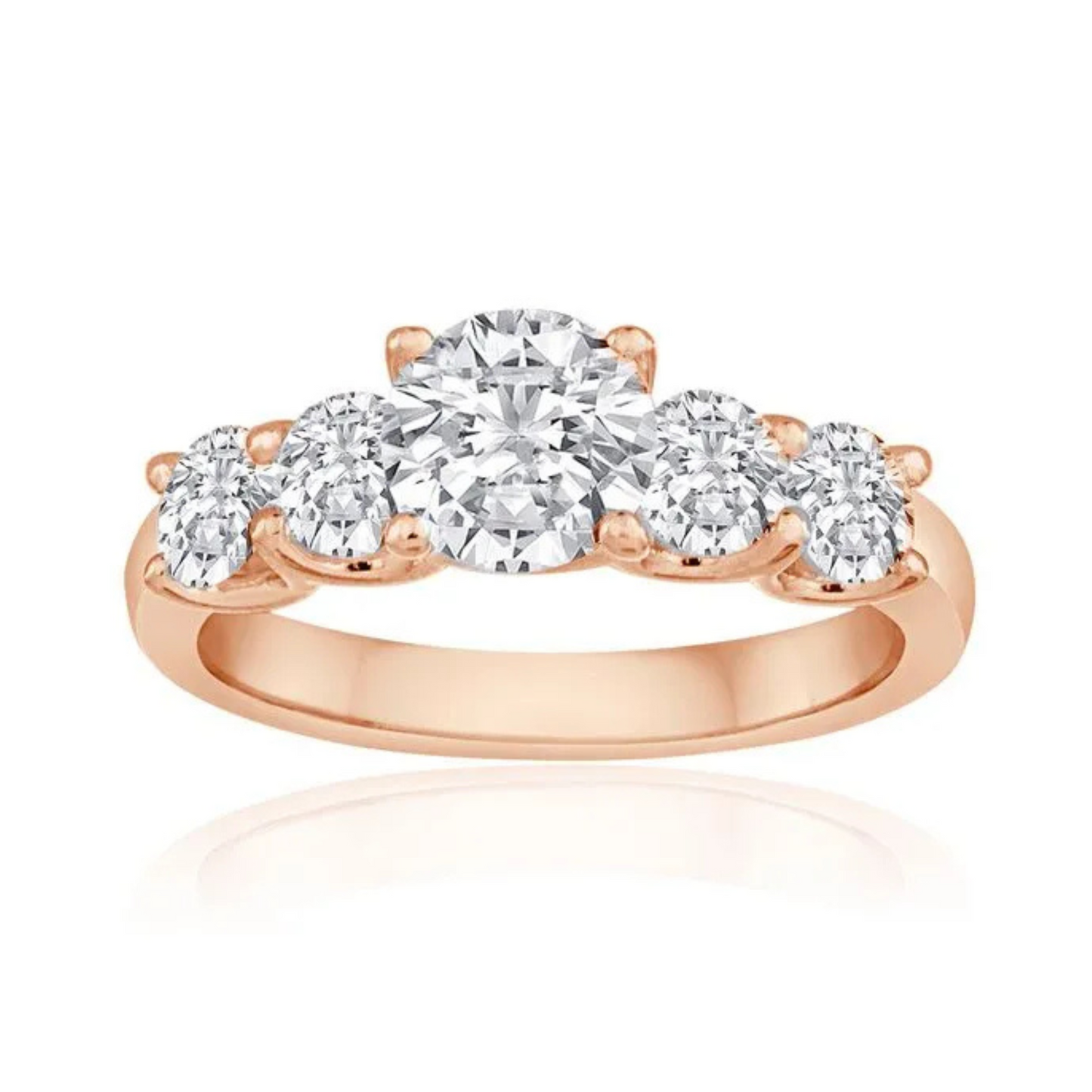 Imagine Bridal 14K Rose Gold Round Diamond Engagement Ring 0.75ct