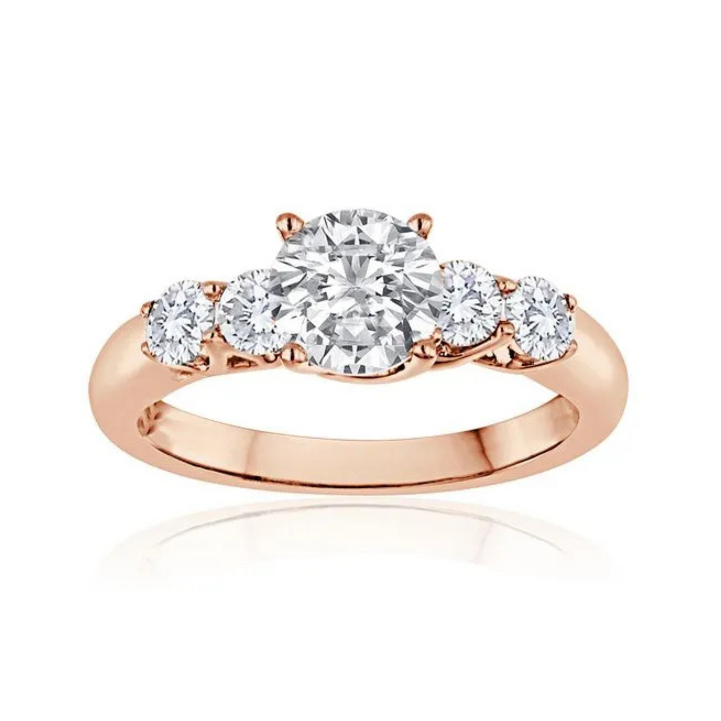 Imagine Bridal 14K Rose Gold Round Diamond Engagement Ring 0.60ct