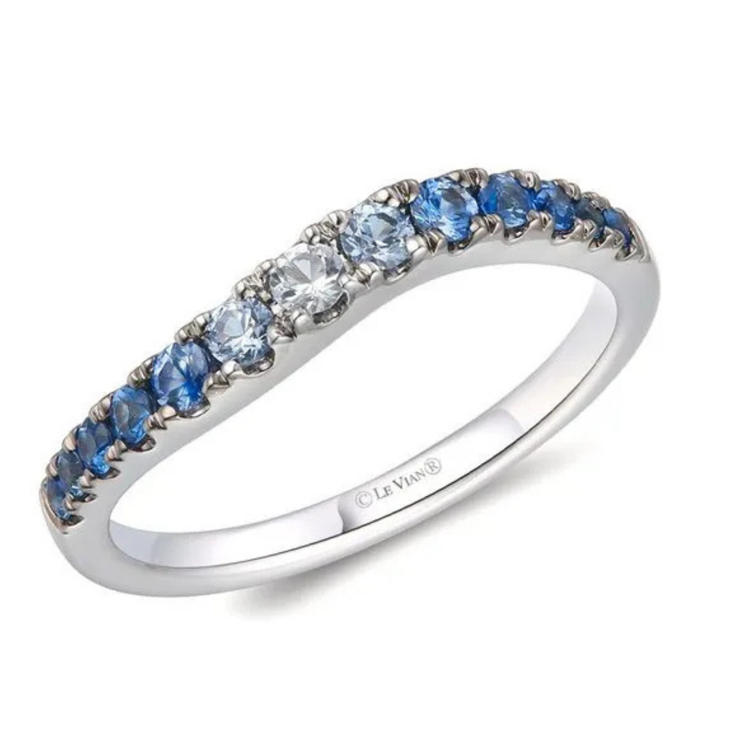 Le Vian 14K Vanilla Gold Denim Ombré & White Sapphire Ring 0.375ct