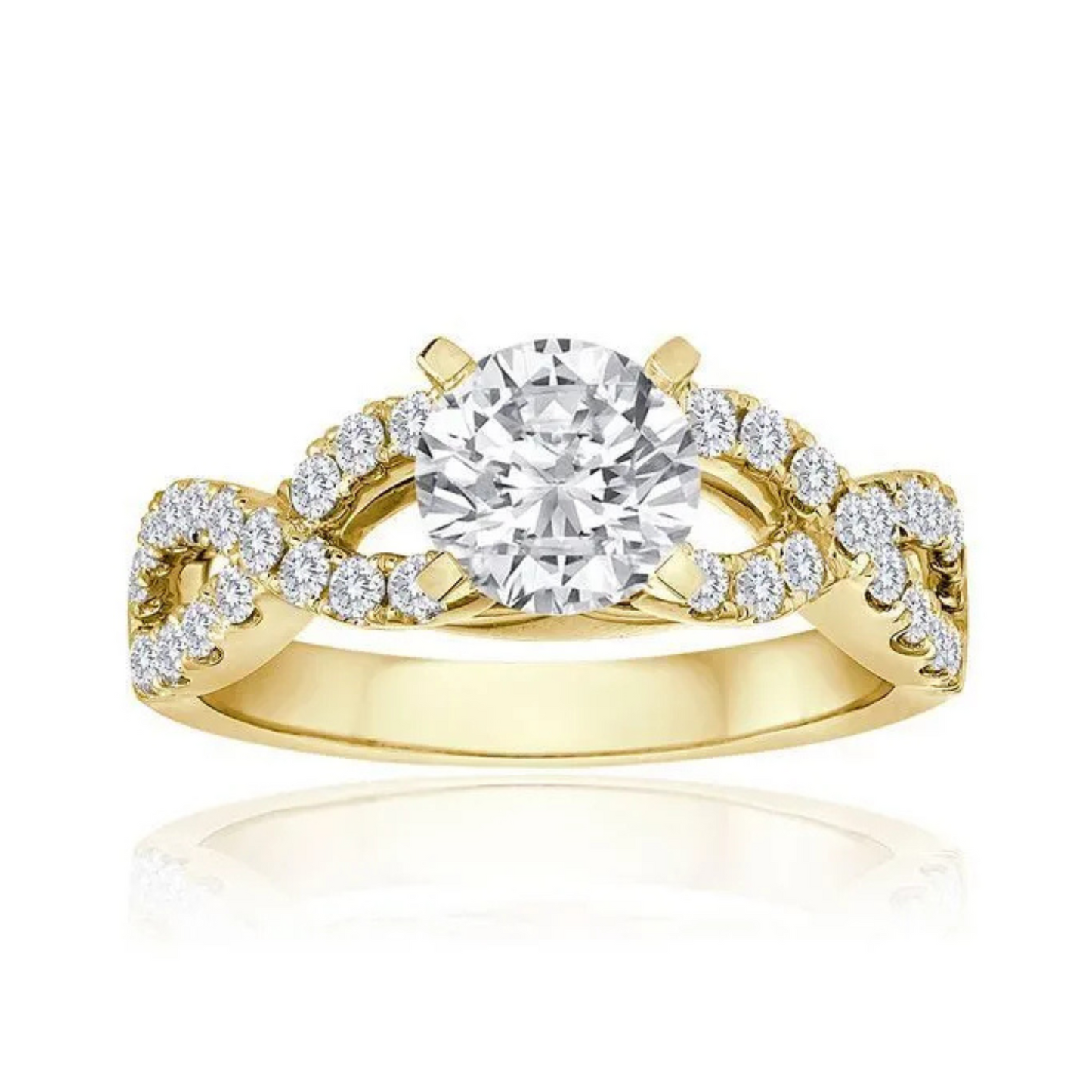 Imagine Bridal 14K Yellow Gold Round Diamond Engagement Ring 0.67ct