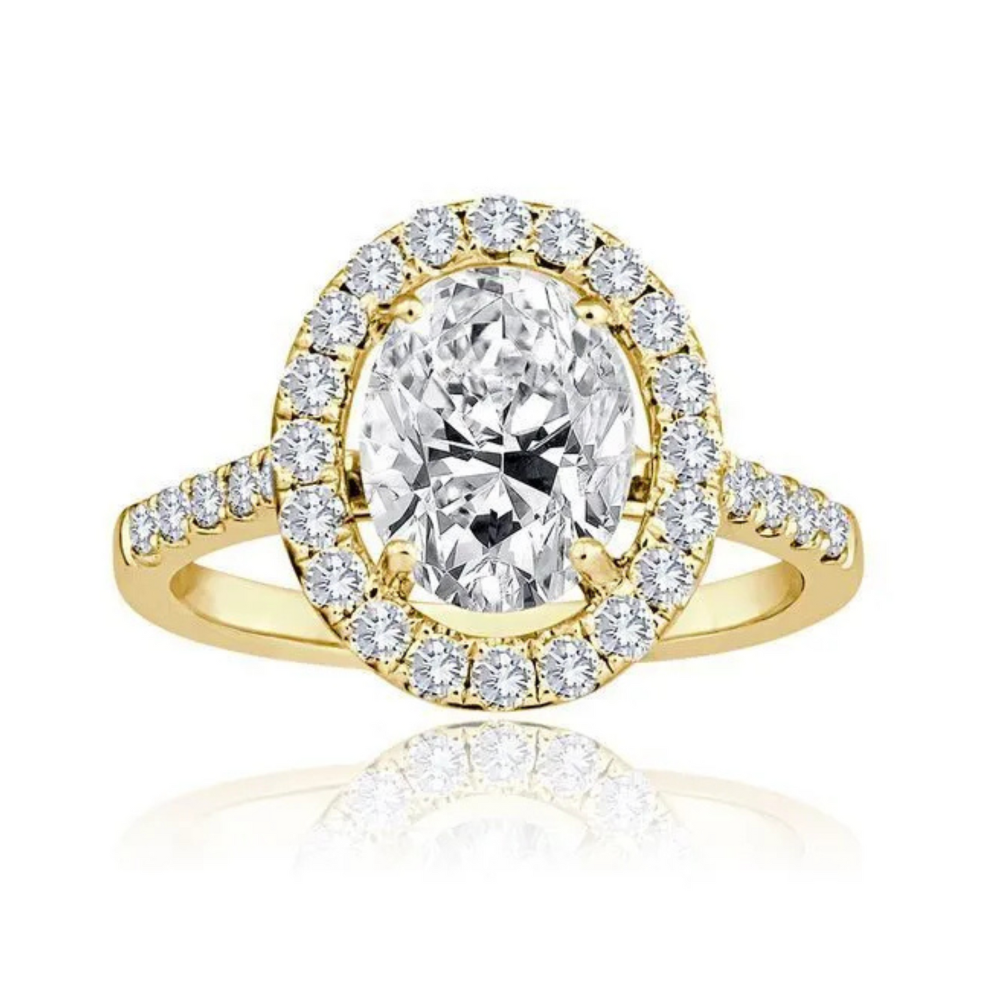 Imagine Bridal 14K Yellow Gold Oval Diamond Engagement Ring 0.50ct