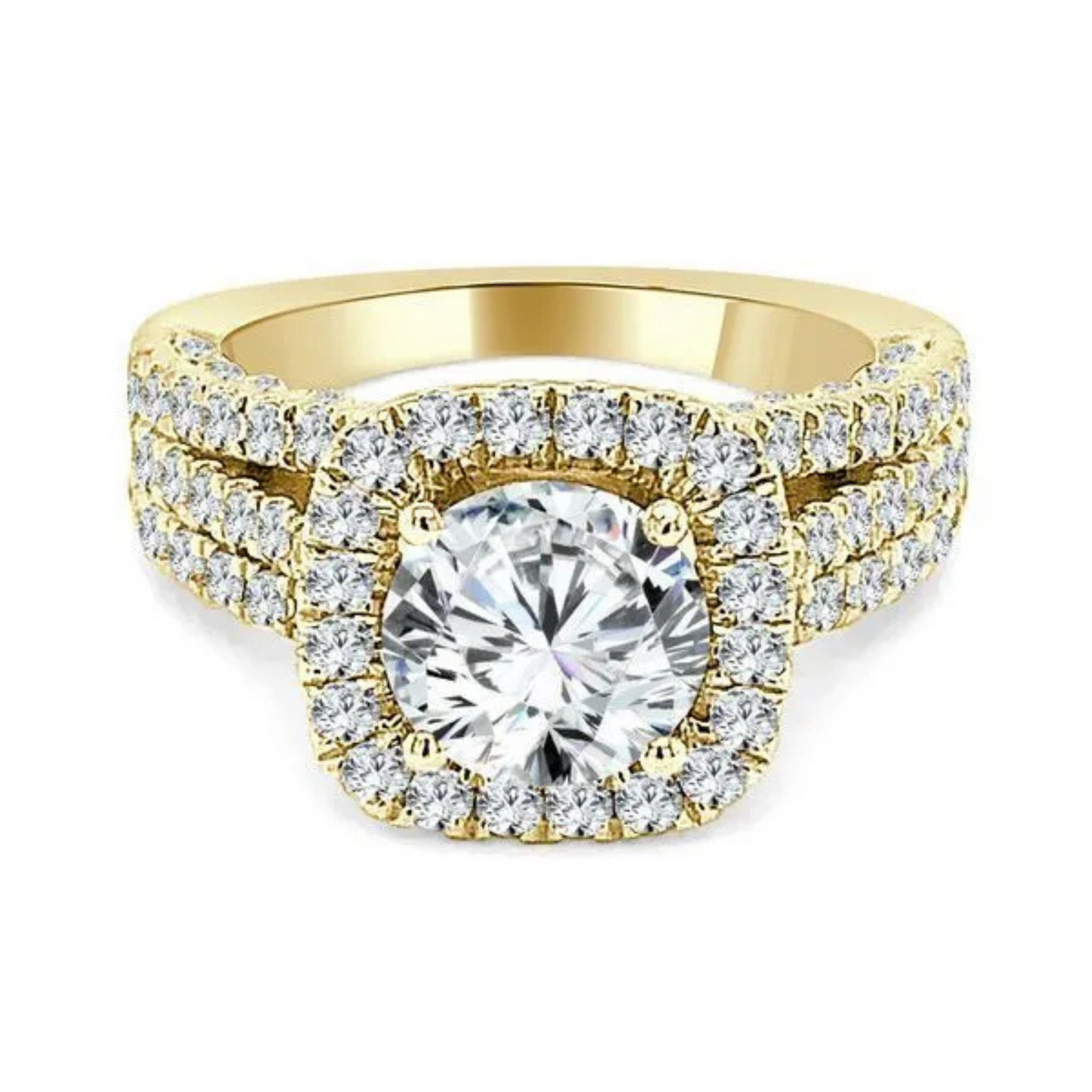 Imagine Bridal 14K Yellow Gold Cushion Diamond Engagement Ring 1.25ct
