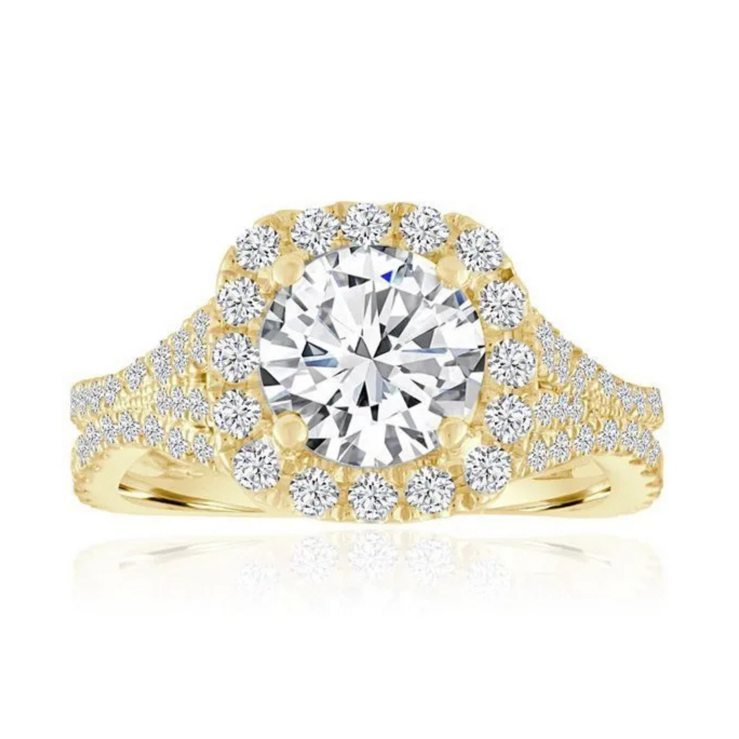 Imagine Bridal 14K Yellow Gold Cushion Diamond Engagement Ring 1.00ct