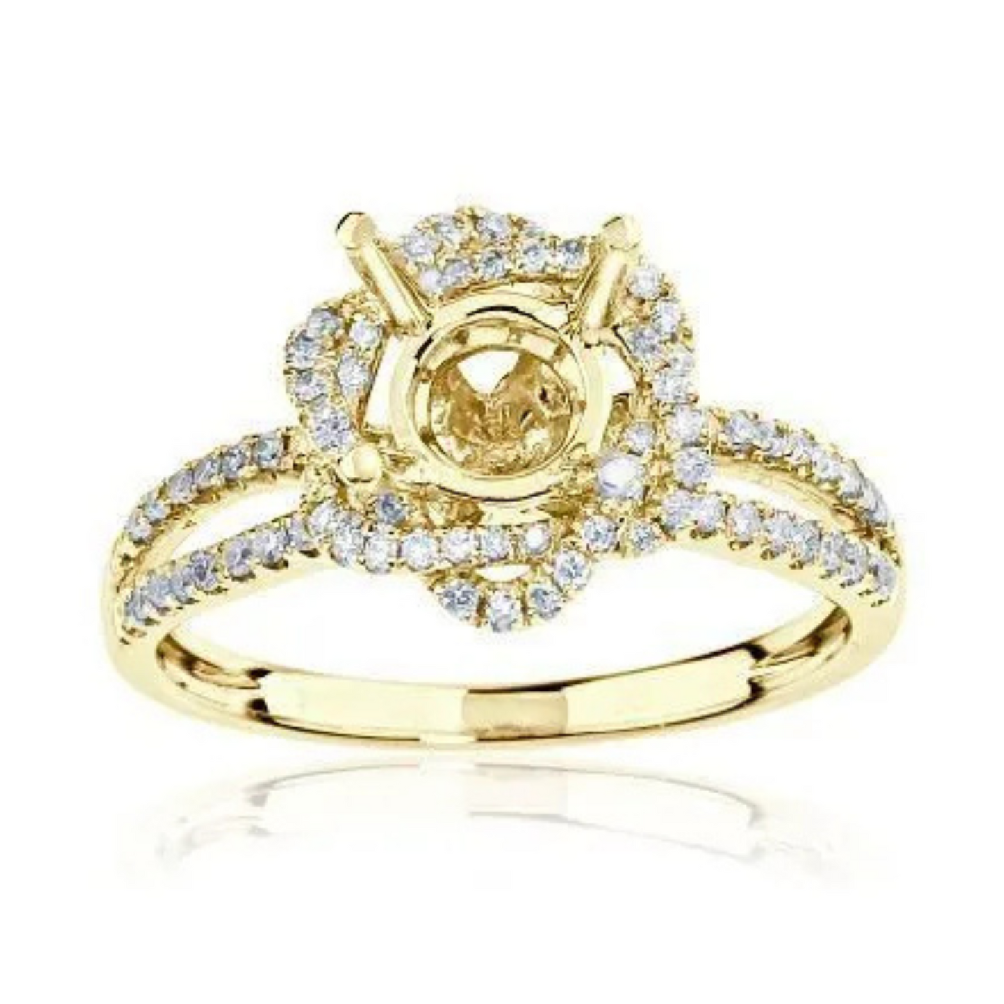 Imagine Bridal 14K Yellow Gold Round Diamond Engagement Ring 0.33ct