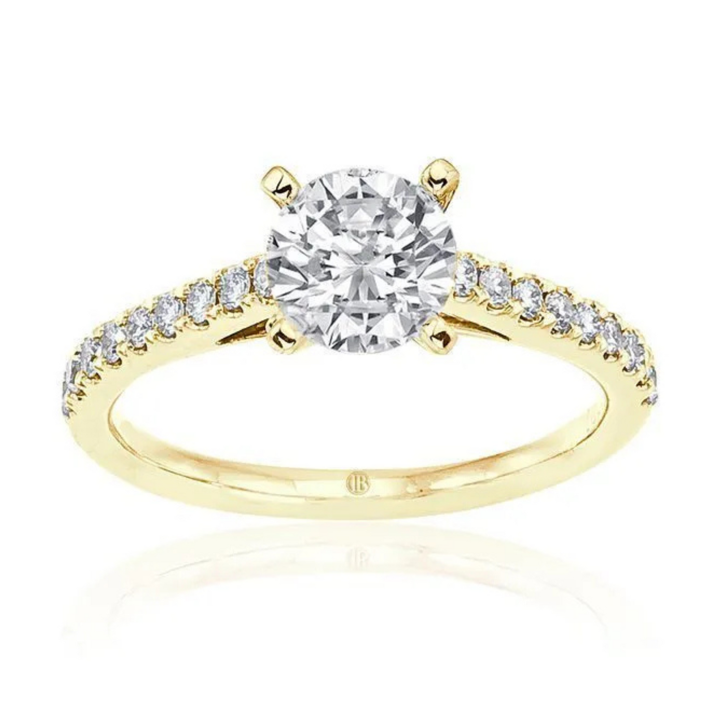 Imagine Bridal 14K Yellow Gold Round Diamond Engagement Ring 0.25ct