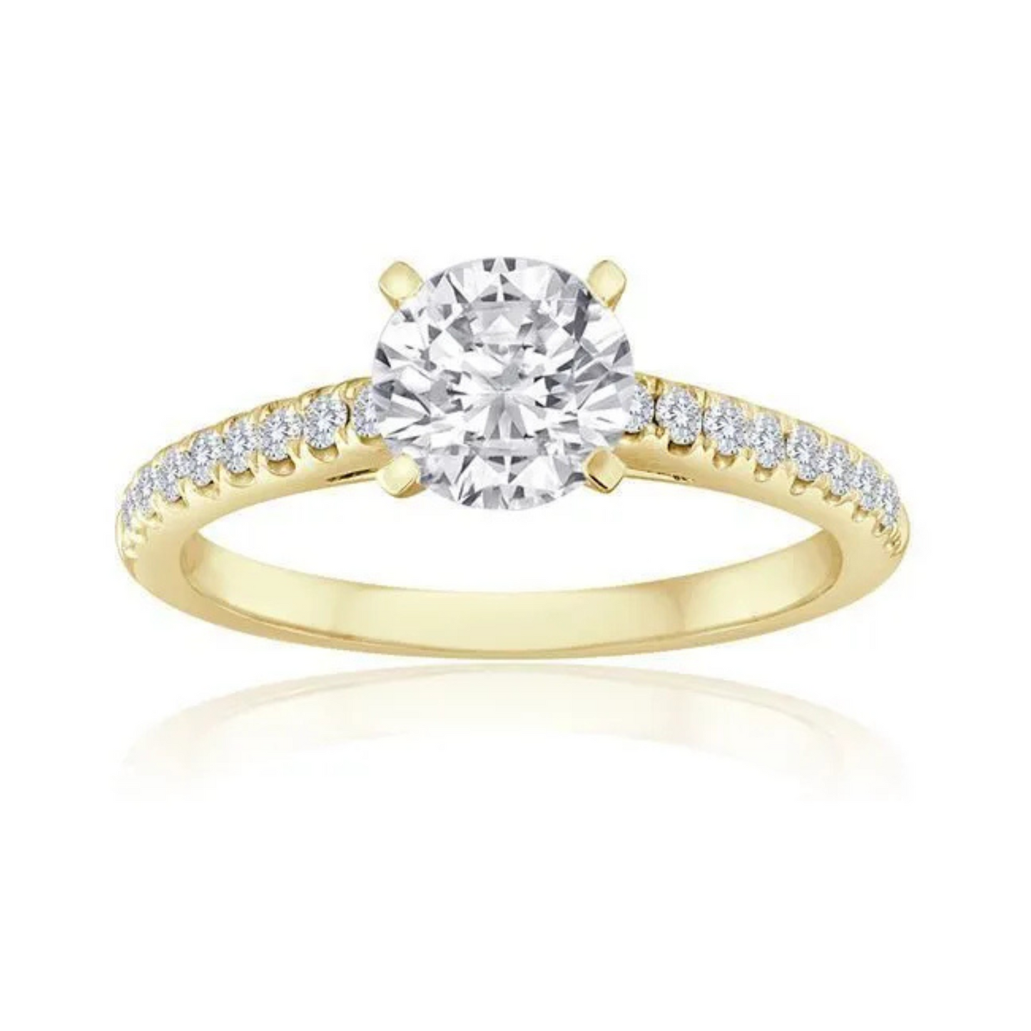 Imagine Bridal 14K Yellow Gold Round Diamond Engagement Ring 0.25ct
