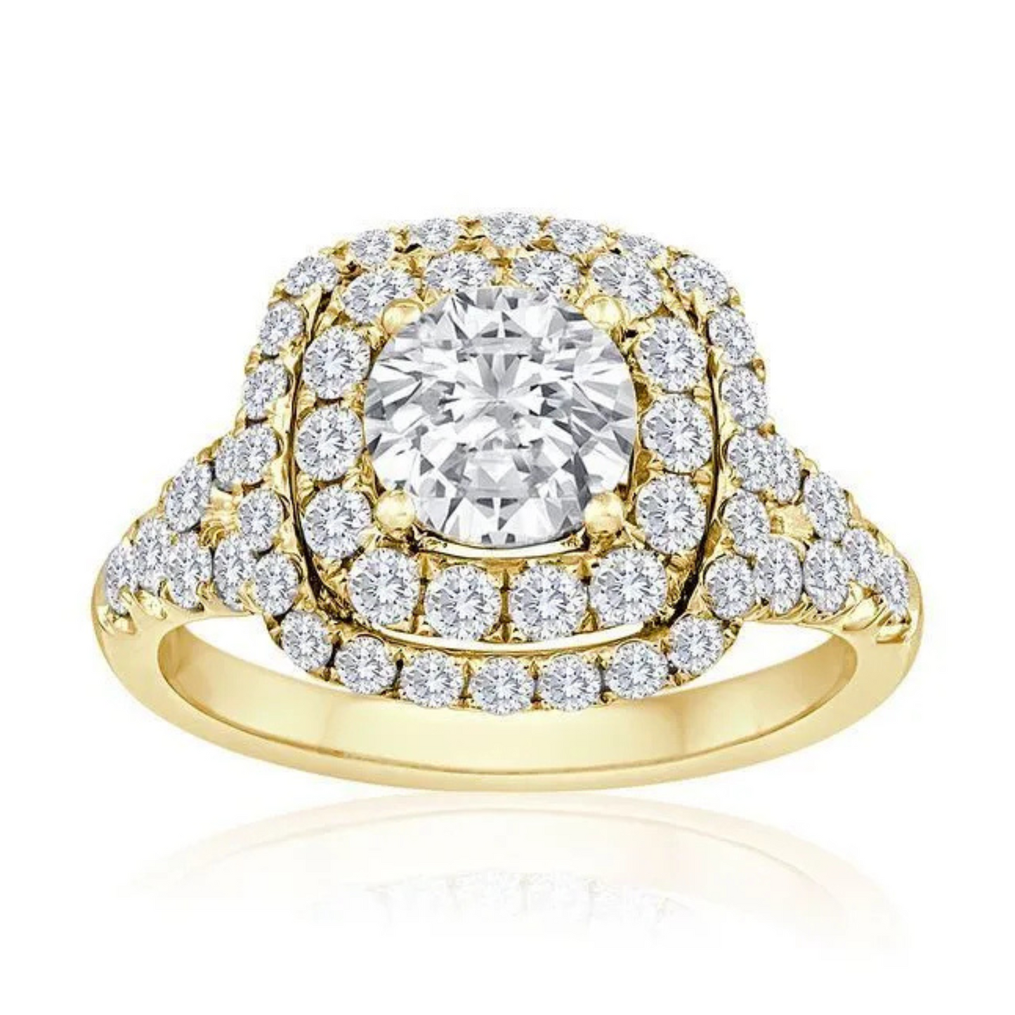 Imagine Bridal 14K Yellow Gold Cushion Diamond Engagement Ring 0.10ct