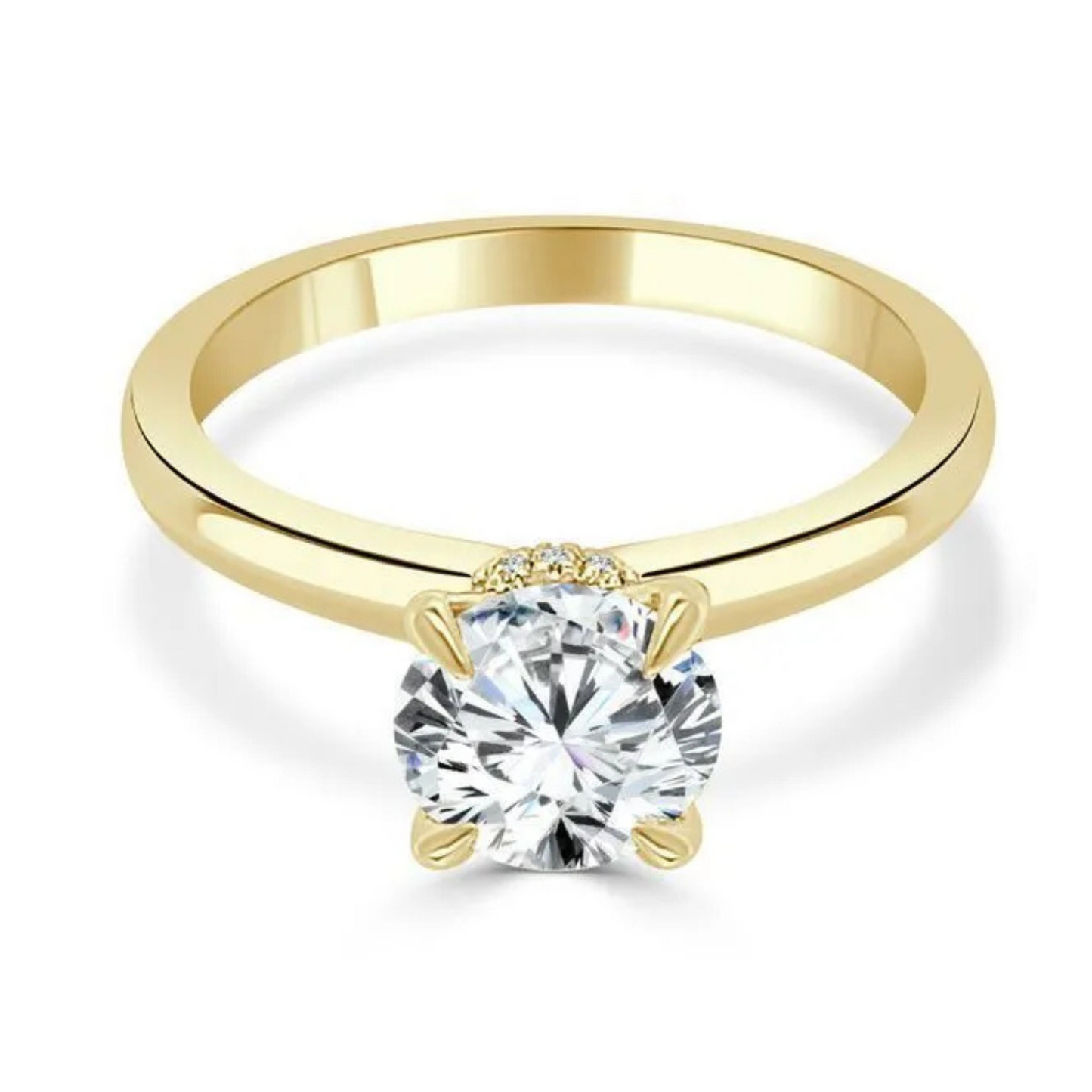 Imagine Bridal 14K Yellow Gold Round Diamond Engagement Ring 0.04ct