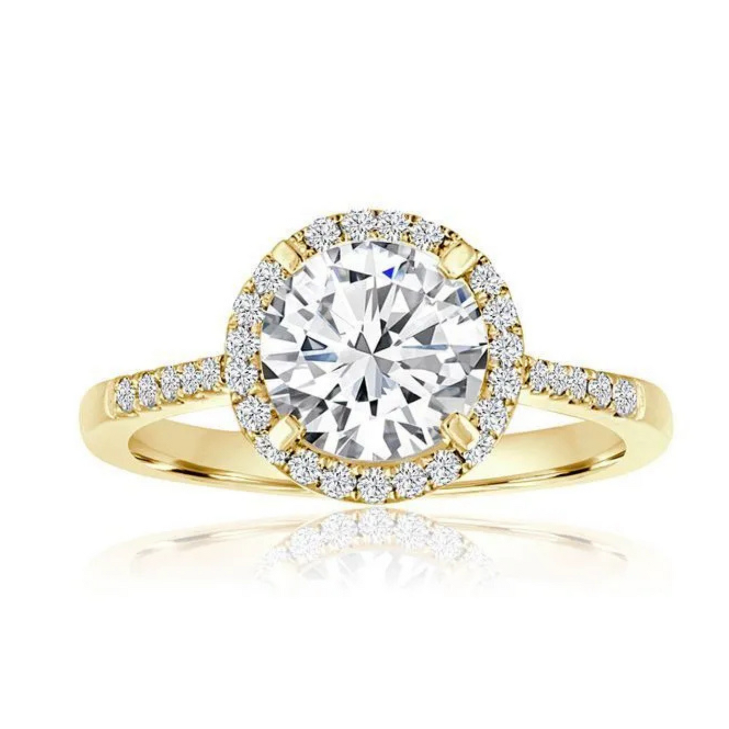 Imagine Bridal 14K Yellow Gold Round Diamond Engagement Ring 0.20ct