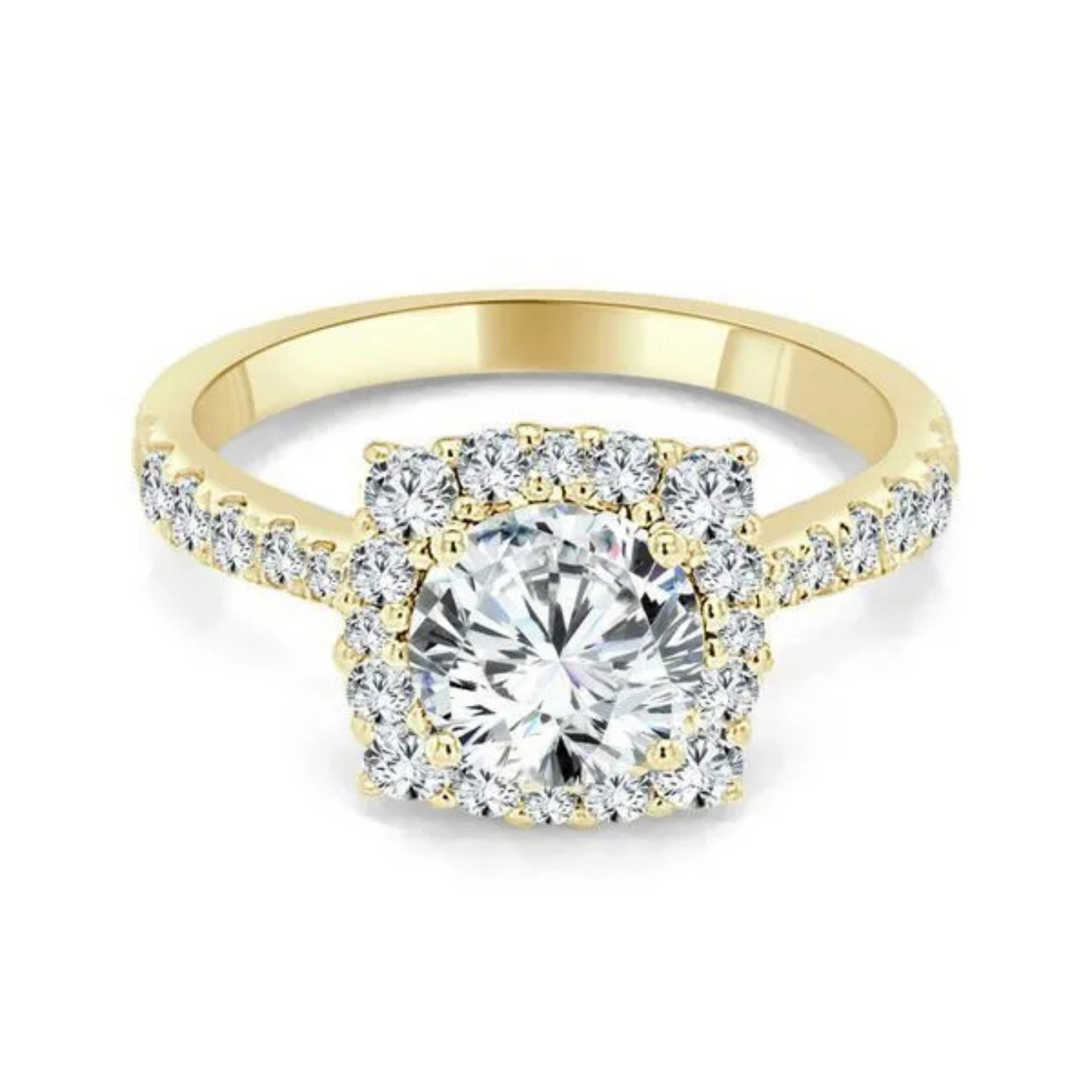 Imagine Bridal 14K Yellow Gold Cushion Diamond Engagement Ring 0.60ct