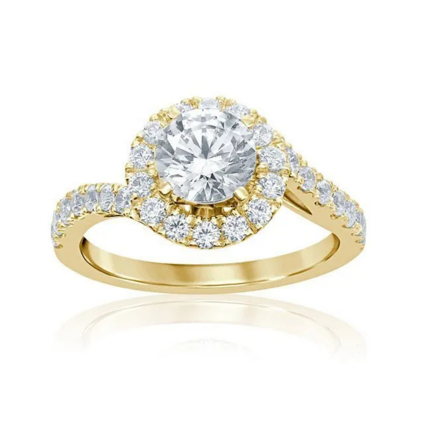 Imagine Bridal 14K Yellow Gold Round Diamond Engagement Ring