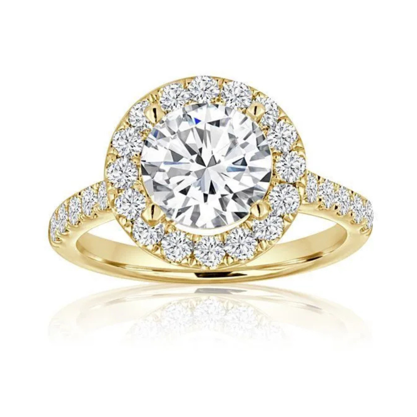 Imagine Bridal 14K Yellow Gold Round Diamond Engagement Ring 0.80ct