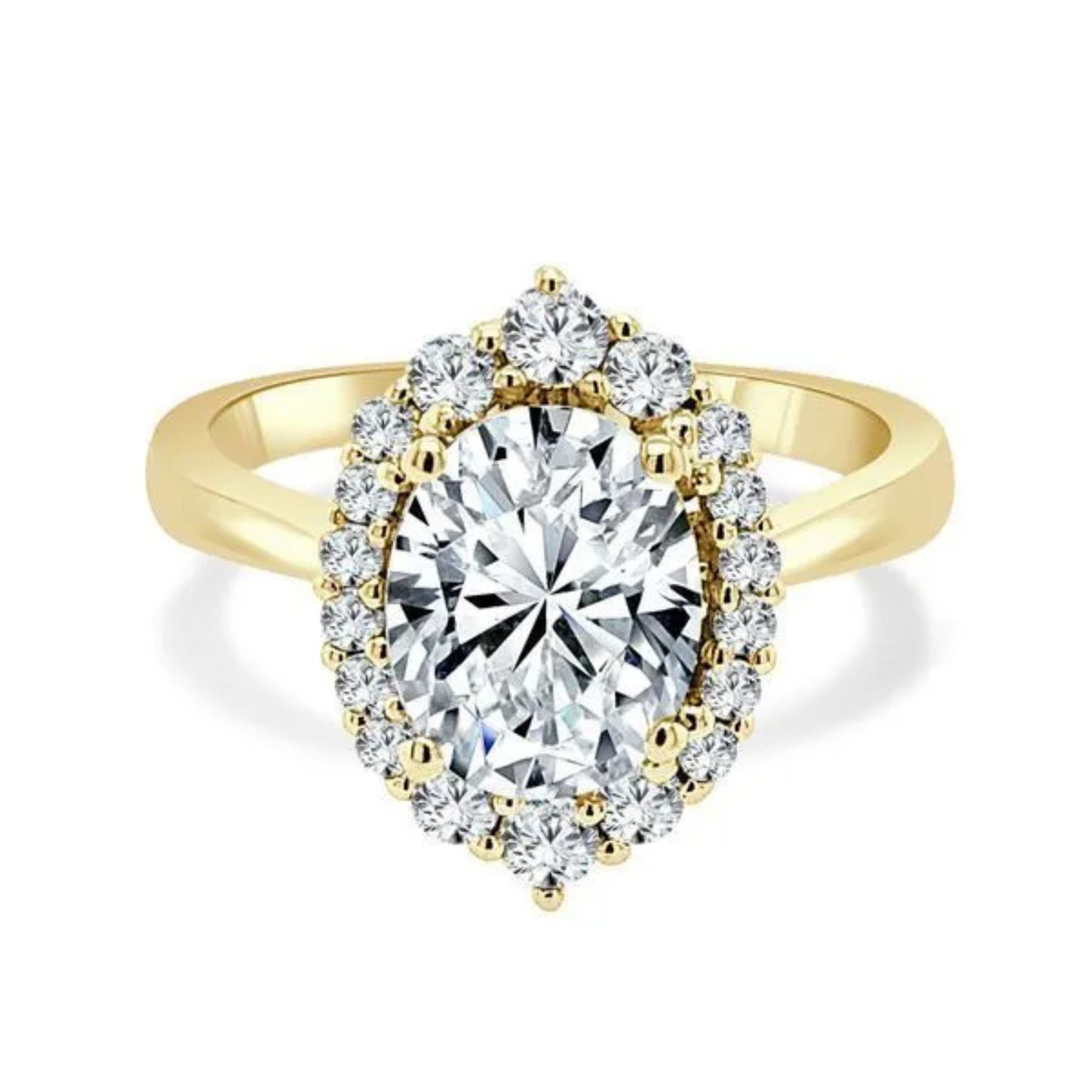 Imagine Bridal 14K Yellow Gold Oval Diamond Engagement Ring 0.38ct