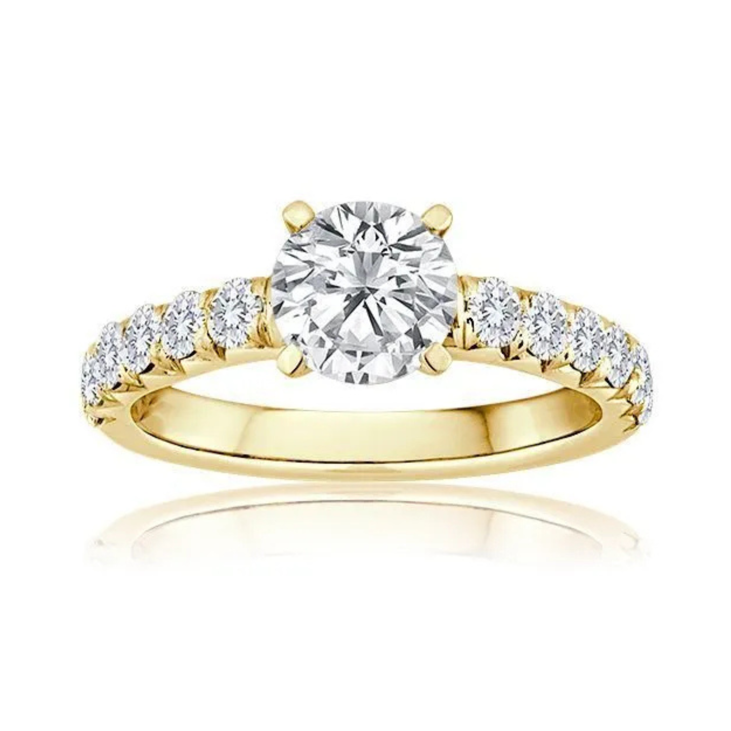 Imagine Bridal 14K Yellow Gold Round Diamond Engagement Ring 0.62ct