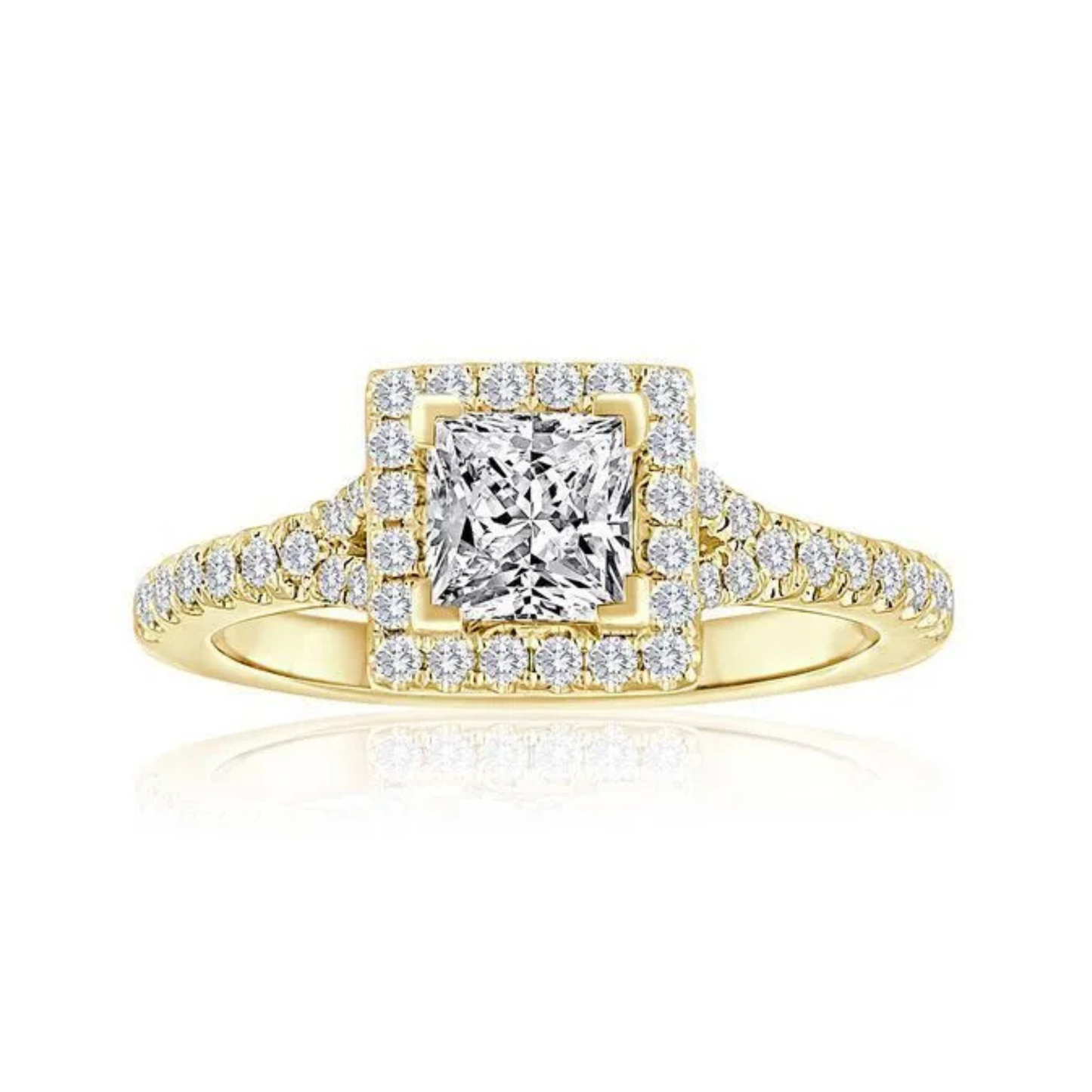 Imagine Bridal 14K Yellow Gold Princess Diamond Engagement Ring 0.40ct