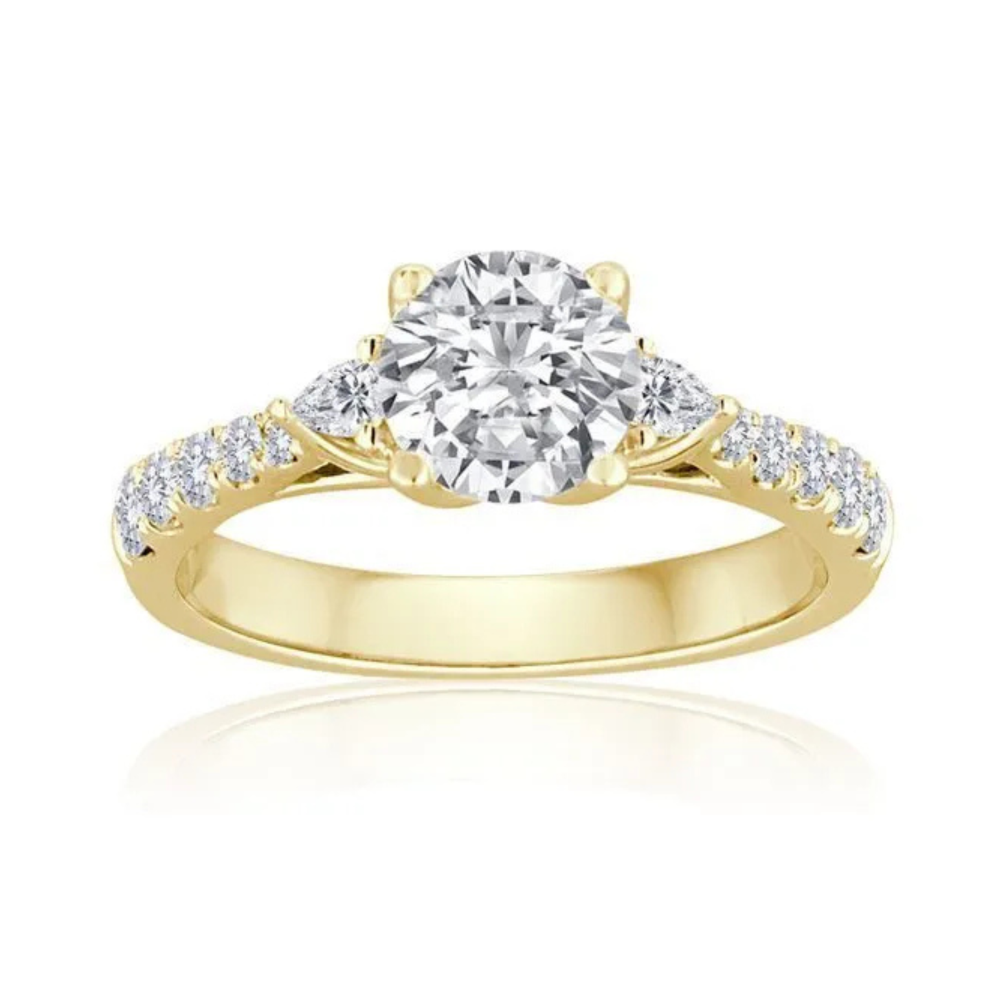 Imagine Bridal 14K Yellow Gold Pear Diamond Engagement Ring 0.10ct