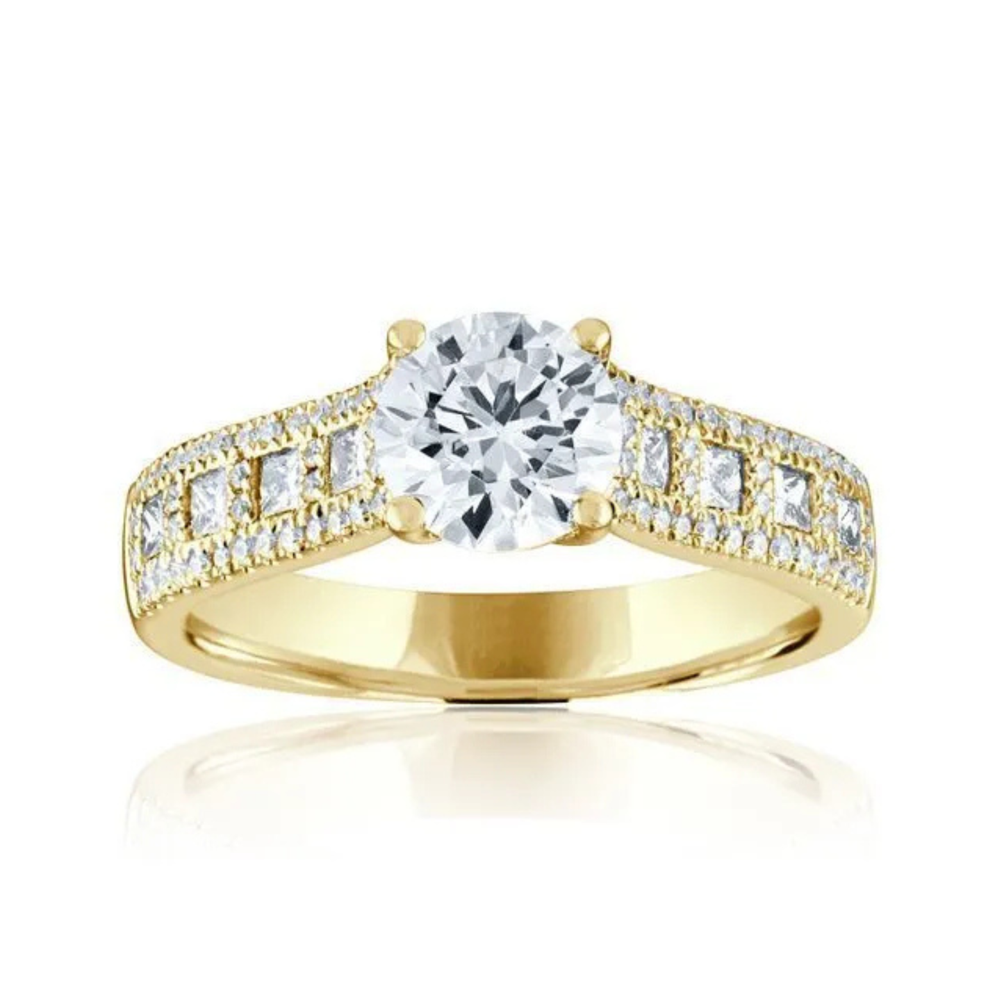 Imagine Bridal 14K Yellow Gold Round Diamond Engagement Ring 0.33ct