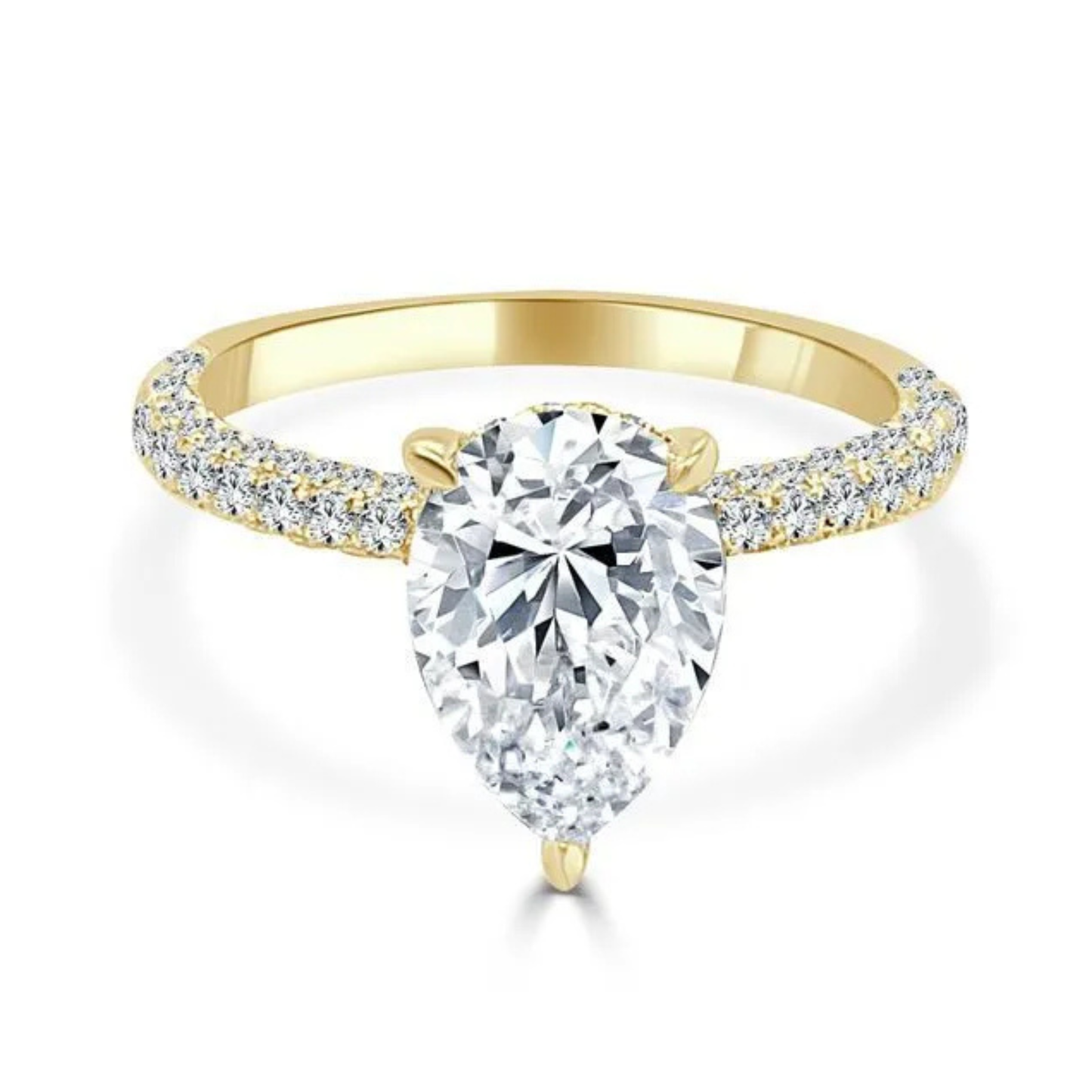Imagine Bridal 14K Yellow Gold Pear Diamond Engagement Ring 0.62ct